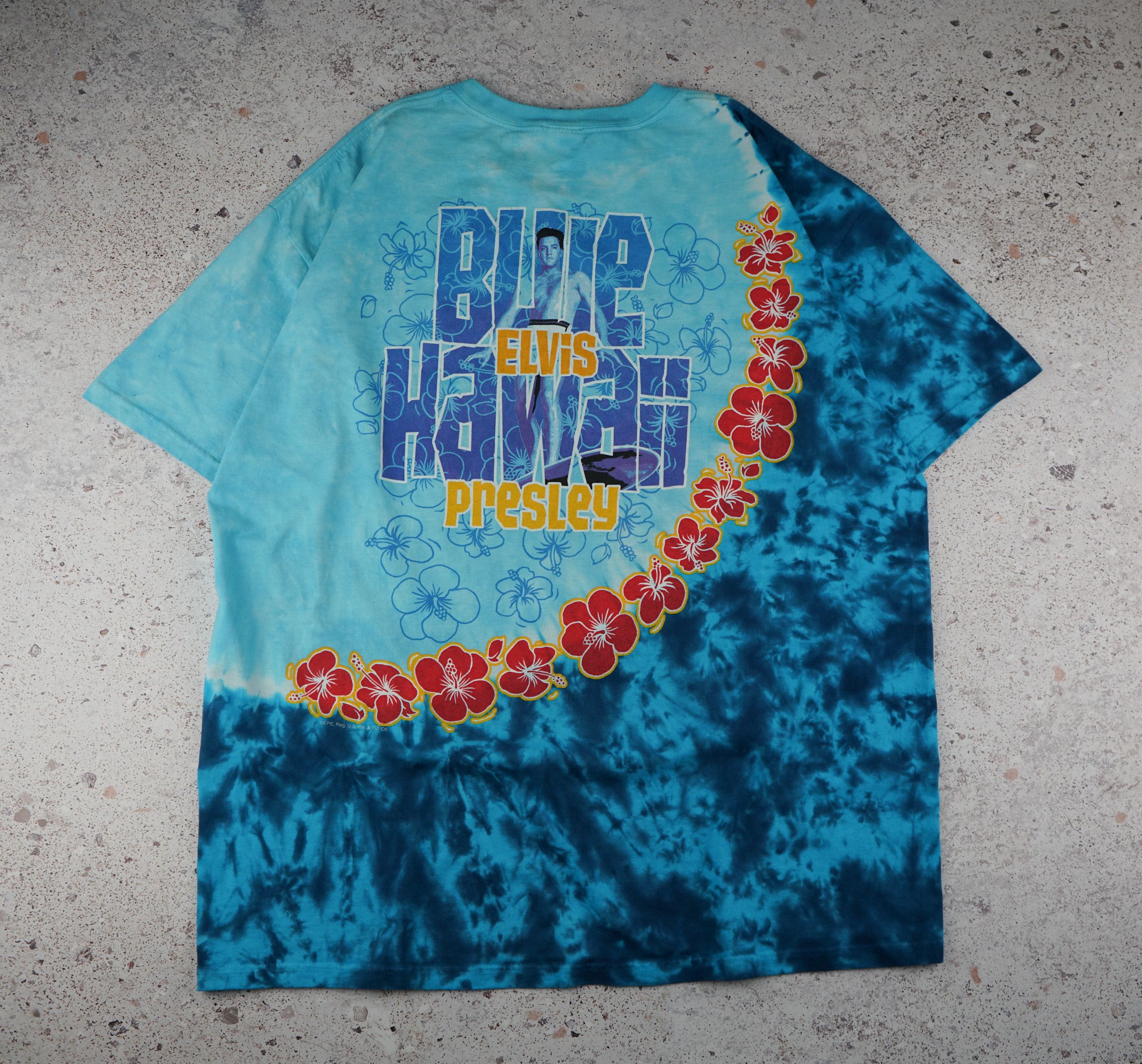Band Tees × Liquid Blue × Vintage Vintage 90s Elvis Presley Blue Hawaii T Shirt Size US XXL / EU 58 / 5 - 5 Thumbnail