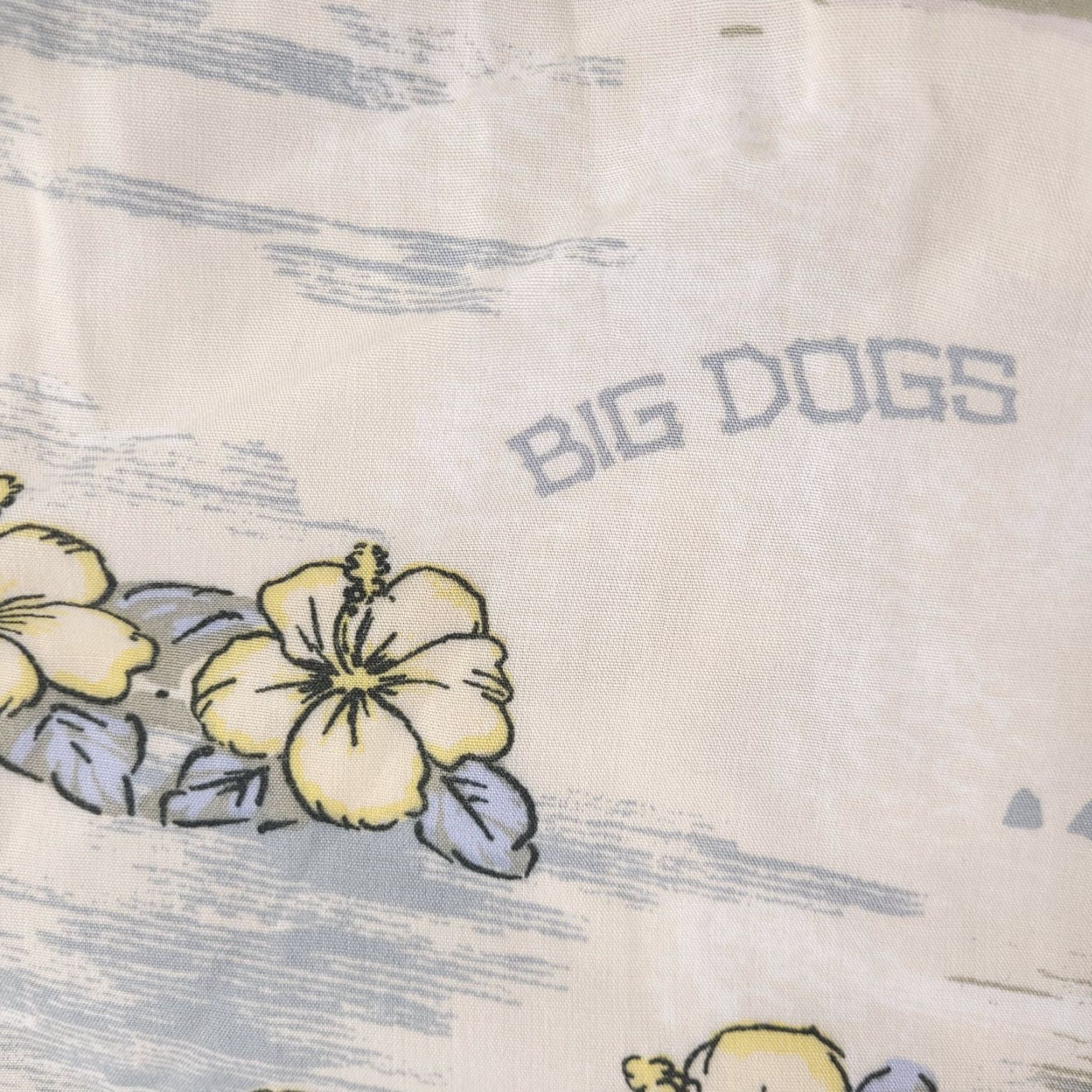 Big Dogs Big Dogs Shirt Mens XL Baggy 100% Rayon Hawaiian Short Sleeve Button-Up Floral Blue Size US XL / EU 56 / 4 - 2 Thumbnail