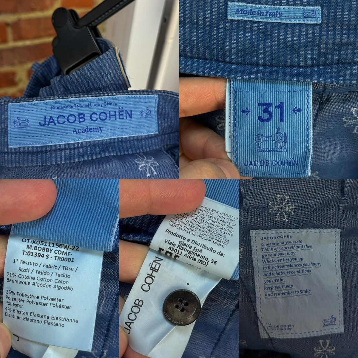 Designer × Jacob Cohen JACOB COHEN Academy Bobby Premium Edition Chino Slim Pants Size US 31 - 17 Thumbnail