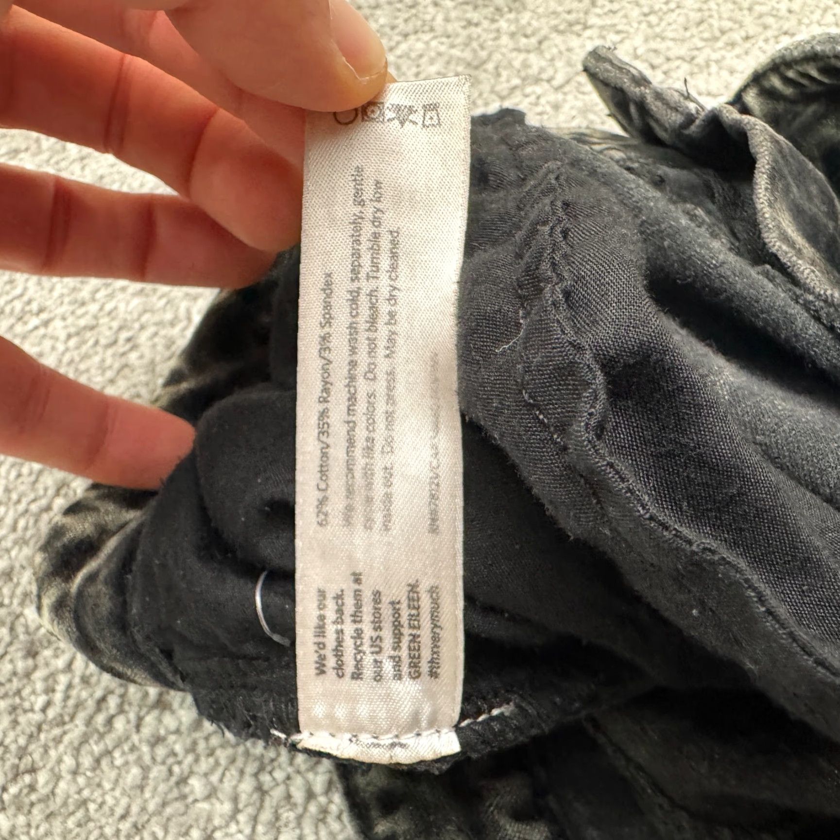 Eileen Fisher VINTAGE Eileen Fisher Womens Jeans Stretch Velour Acid Washed Black 12P High Rise 32x28 Streetwear Casual Size 34" / US 12 / IT 48 - 7 Thumbnail