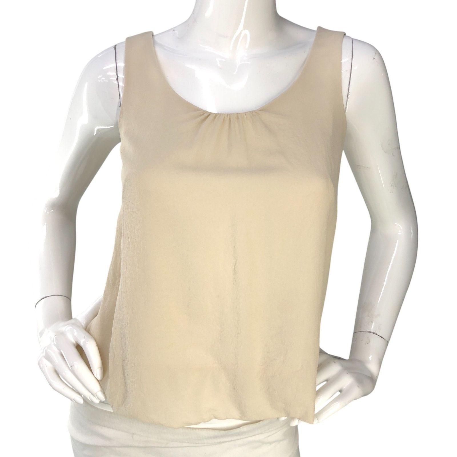Akris Akris Sz 4 Top Silk Crepe Shell Tank Fully Lined Beige $795 Size S / US 4 / IT 40 - 11 Thumbnail