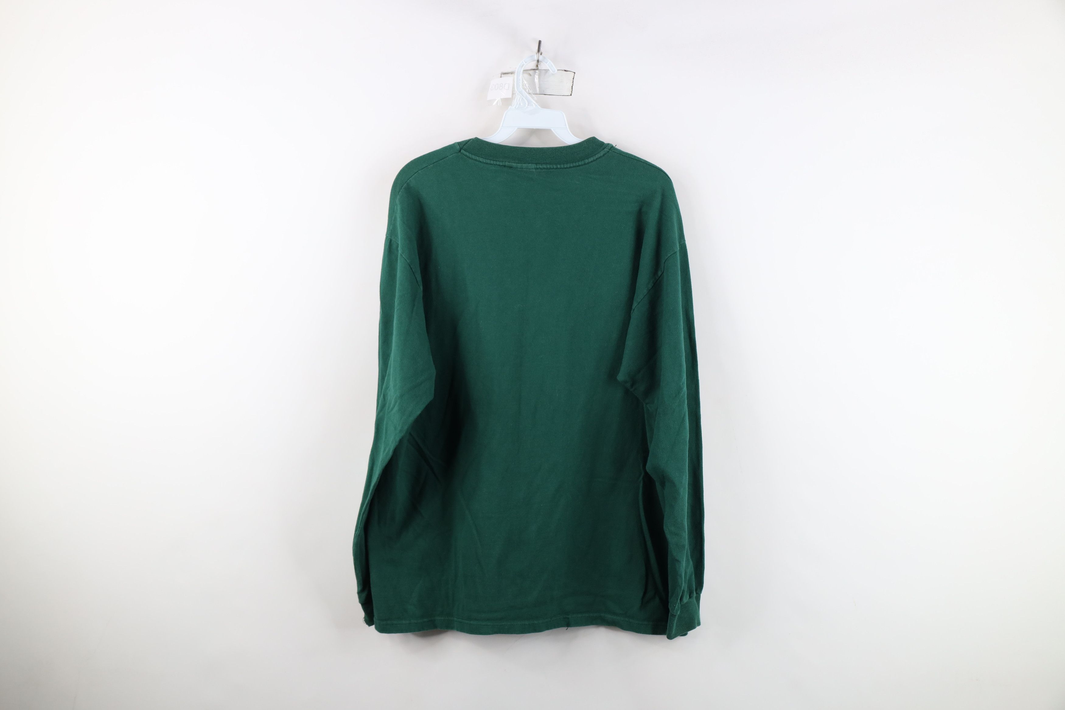 Vintage Vintage 90s Streetwear Aura Long Sleeve T-Shirt Green Cotton Size US L / EU 52-54 / 3 - 12 Thumbnail