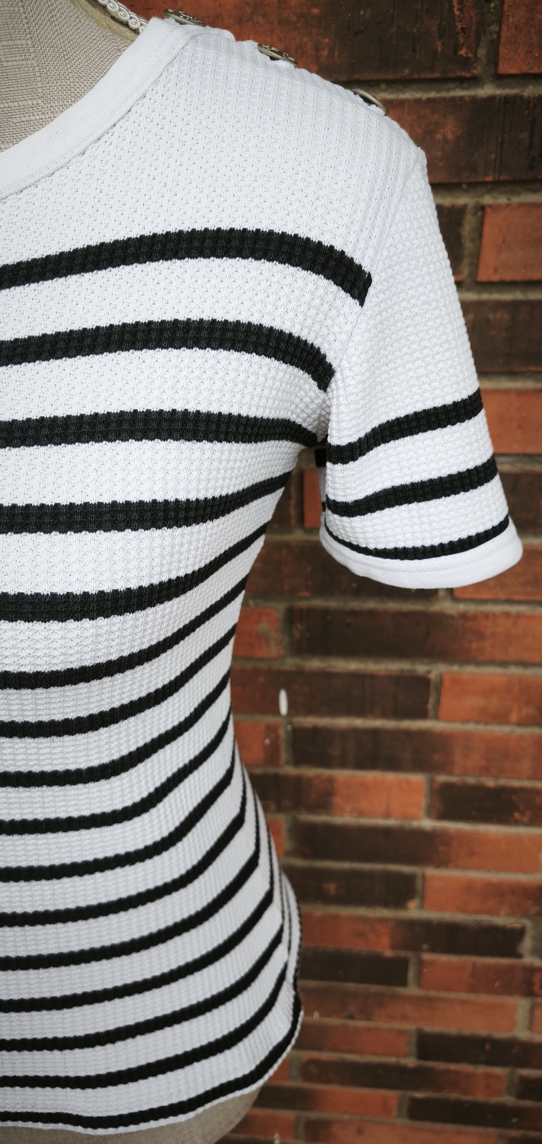 Jean Paul Gaultier 90's - Gaultier Jeans- Textured stripes cotton tshirt Size M / US 6-8 / IT 42-44 - 5 Thumbnail
