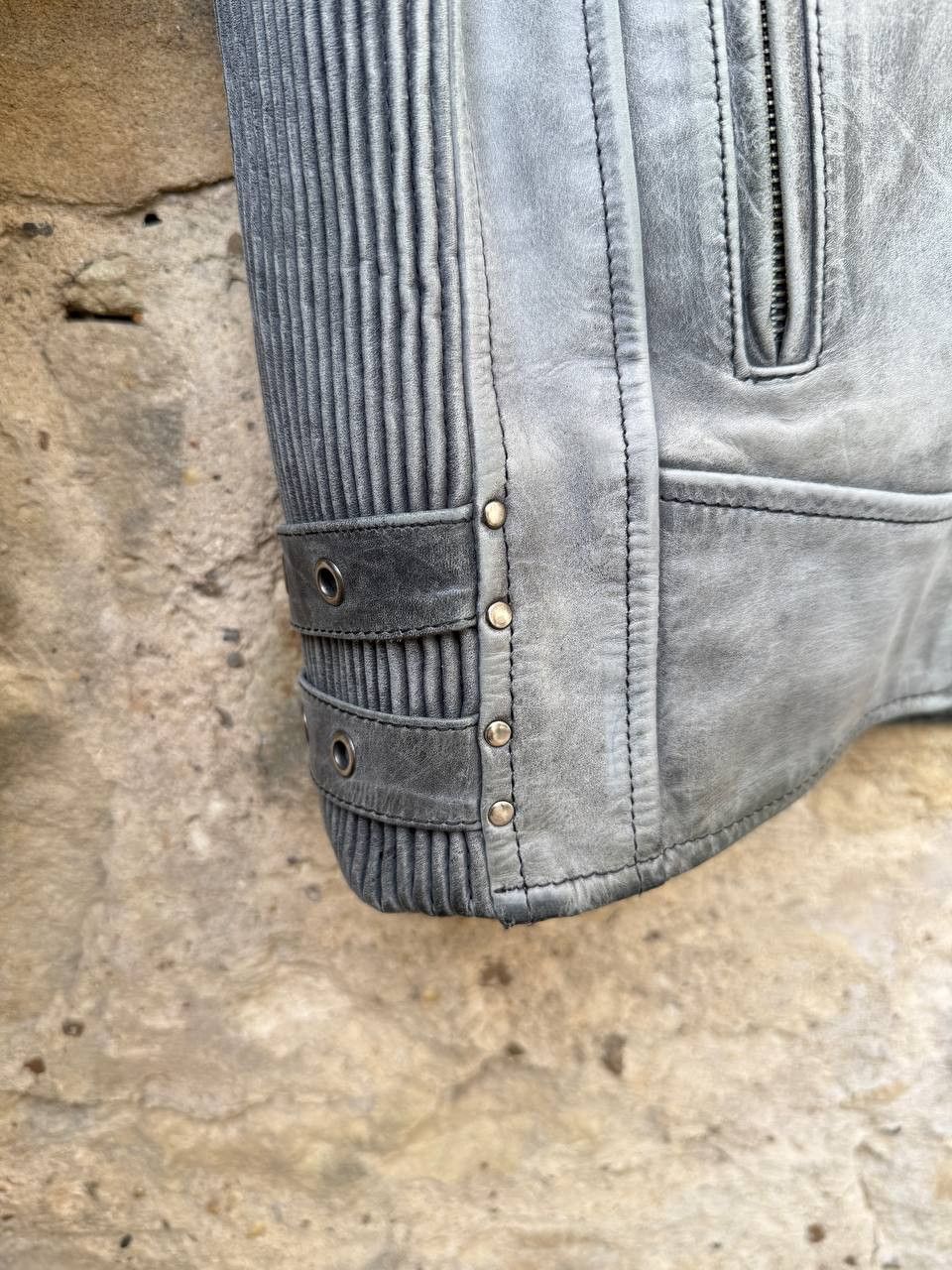 Hein Gericke Hein Gericke Distressed Moto Leather Biker Jacket Cafe Racer Size US L / EU 52-54 / 3 - 6 Thumbnail
