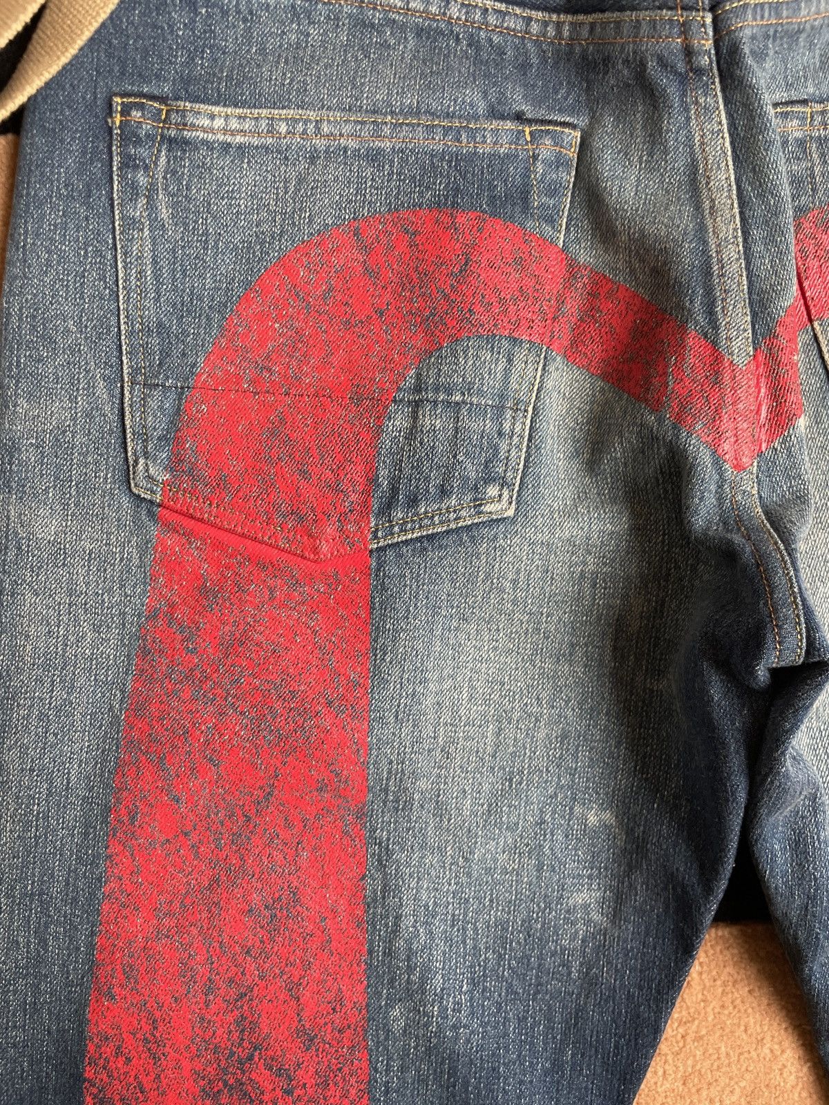 Evisu × Vintage EVISU Red suspenders daicock jeans size:30x34 Size US 30 / EU 46 - 6 Thumbnail