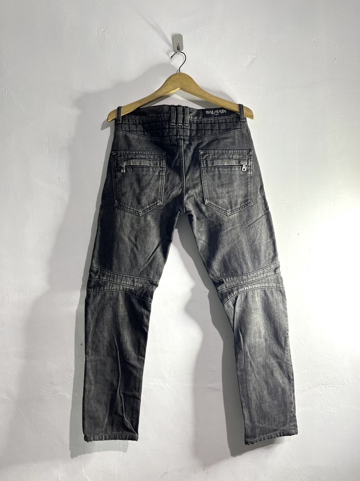 Balmain 2012 christophe decarnin quilted heavy biker jeans Size US 30 / EU 46 - 3 Thumbnail