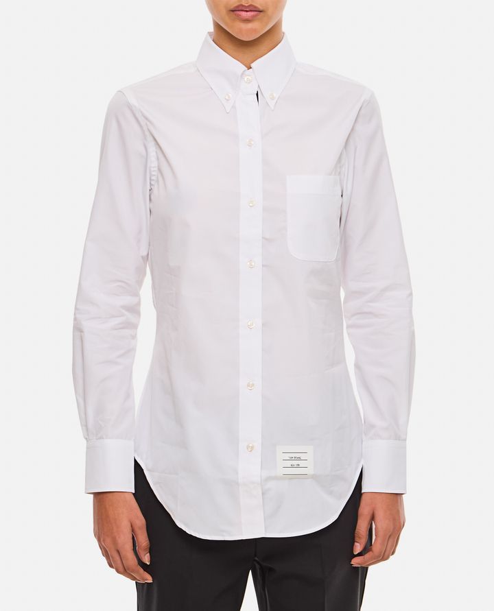 Thom Browne o1s22i1n0924 Fitted Shirt in Poplin in White Size XS / US 0-2 / IT 36-38 - 2 Thumbnail