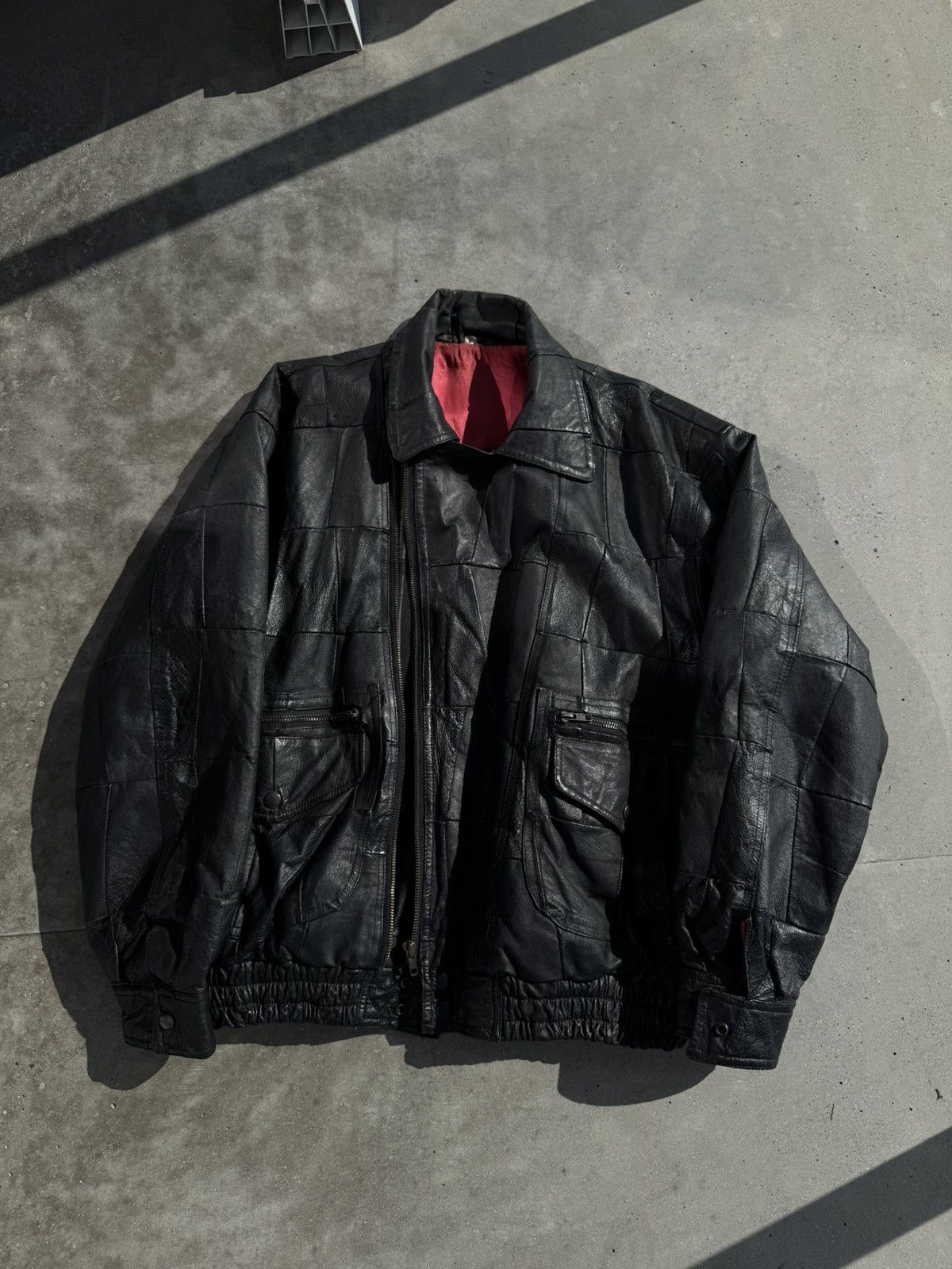 Vintage *VINTAGE* Leather bomber biker Jacket Size US L / EU 52-54 / 3 - 1 Thumbnail