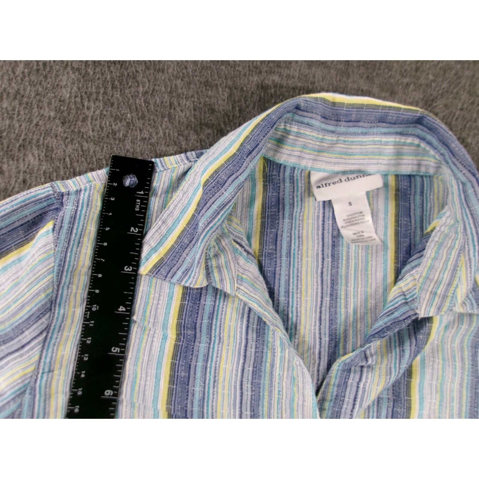 Vintage Alfred Dunner Button-Up Top Women S Striped White Beach Hawaiian Tropical Coastal Resort Casual Party/Cocktail Travel Wedding Size S / US 4 / IT 40 - 4 Thumbnail