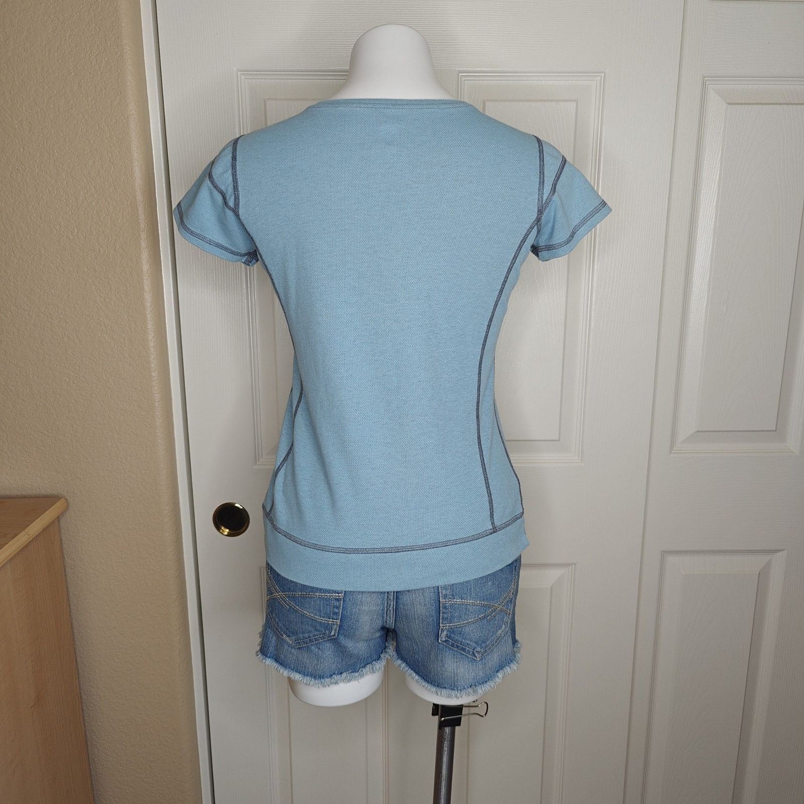 Kuhl Kuhl blue textured V-neck short sleeve tee sz S Size S / US 4 / IT 40 - 4 Thumbnail