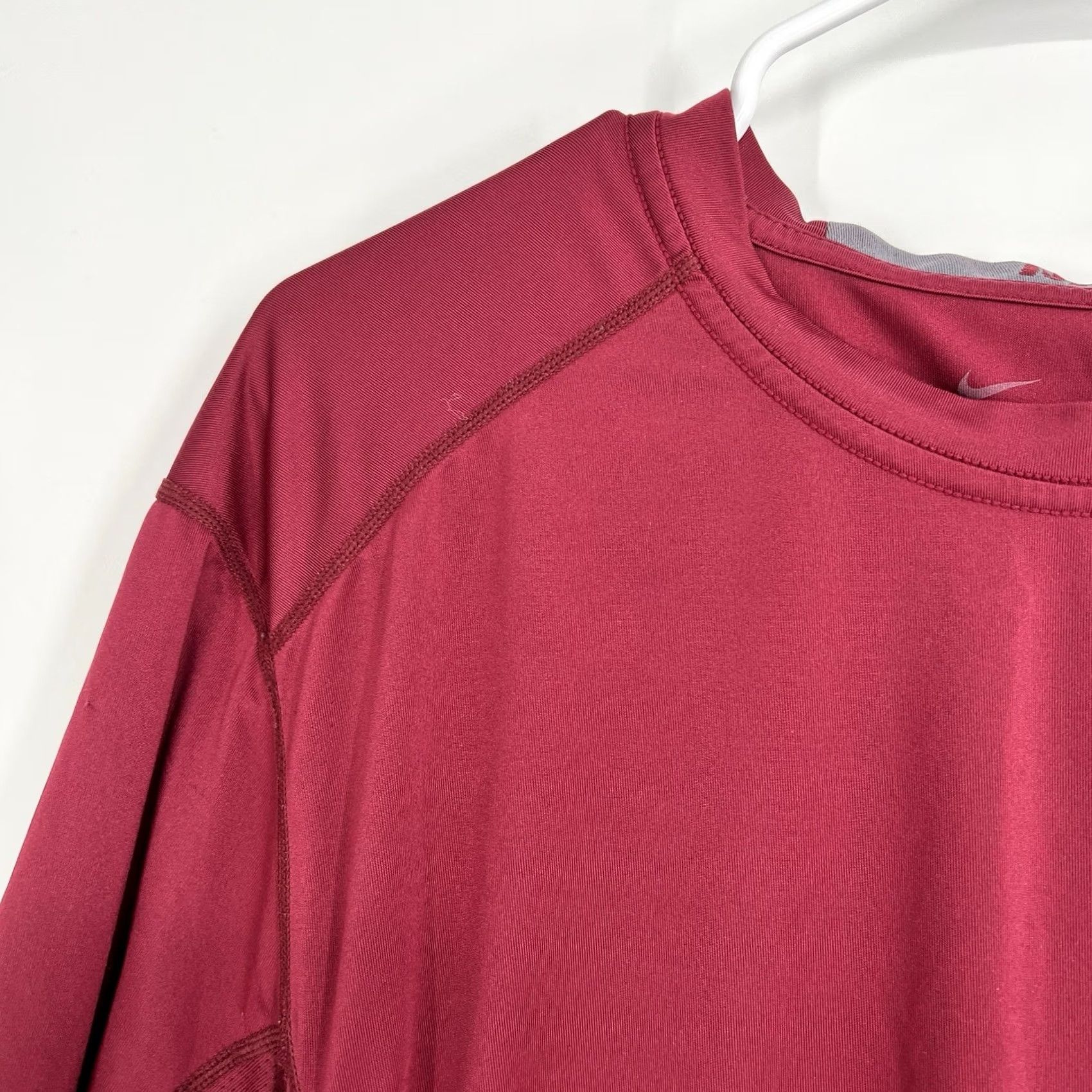 Nike Nike Pro Combat Dri-Fit Fitted Compression T-Shirt Men L Burgundy Red Nike Logo Crew Neck Short Sleeve Sports Activewear Size US L / EU 52-54 / 3 - 5 Thumbnail
