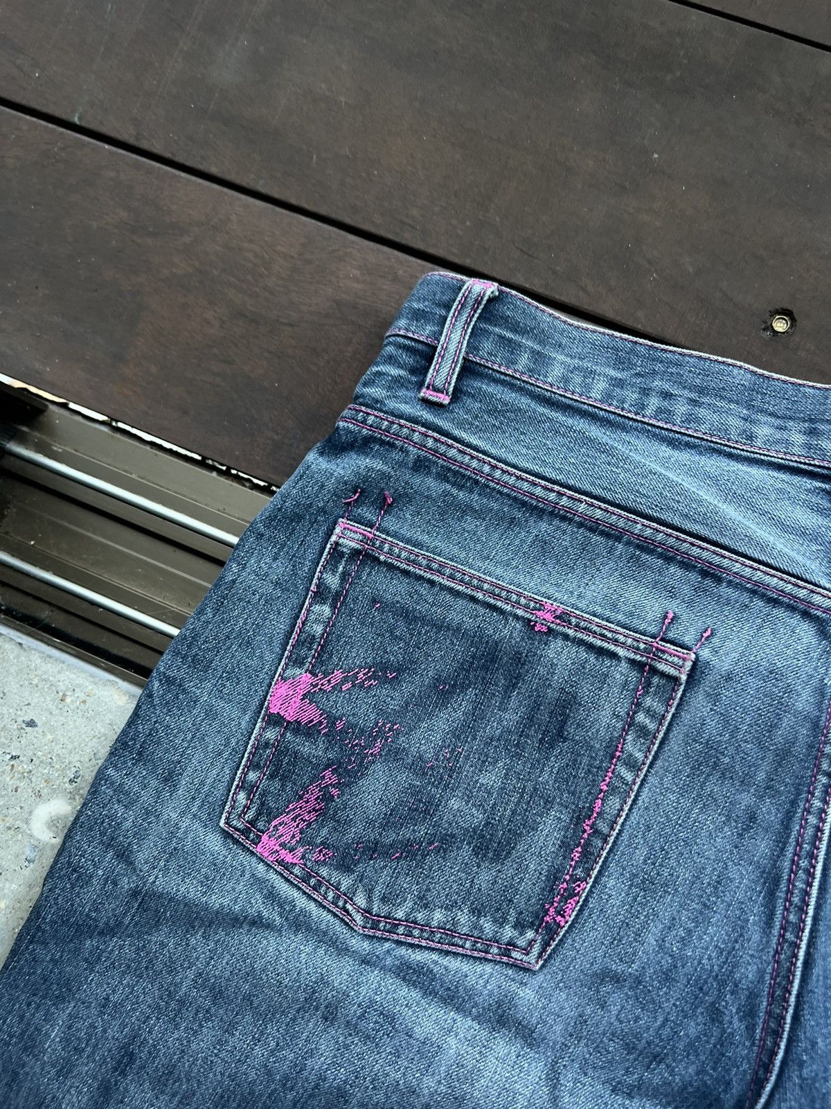 Stussy 00’s STUSSY SPELLOUT RARE BAGGY JEANS DENIM SHORTS Size US 36 / EU 52 - 4 Thumbnail