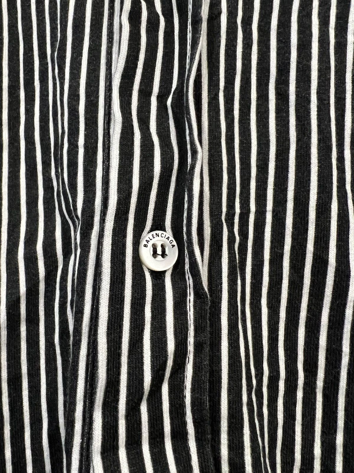 SP22 Trompe L’œil Jersey Striped S/S Shirt in Black/White
