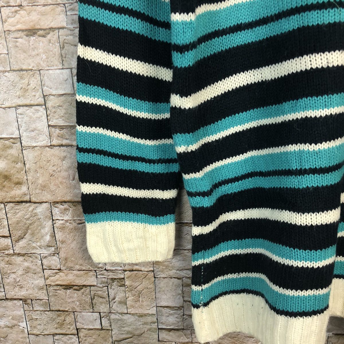 Designer × Japanese Brand × OVER THE STRiPES Cecil Mcbee Green Stripe Knitwear #A766 Size M / US 6-8 / IT 42-44 - 7 Thumbnail