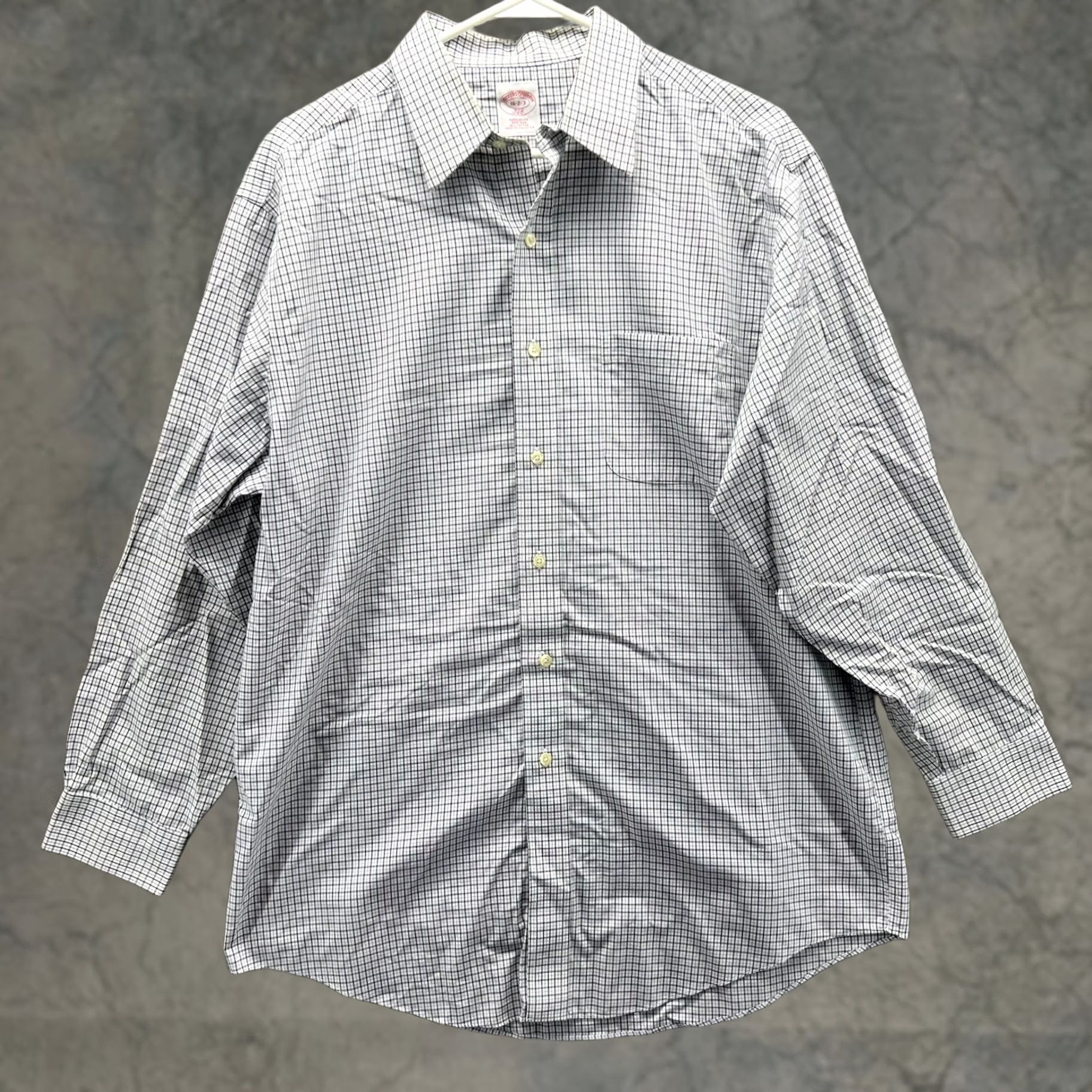 Brooks Brothers Brooks Brothers Dress Shirt Mens 16 2/3 Blue Button-Down Preppy Gingham 346 Shirt Size 42R - 1 Thumbnail
