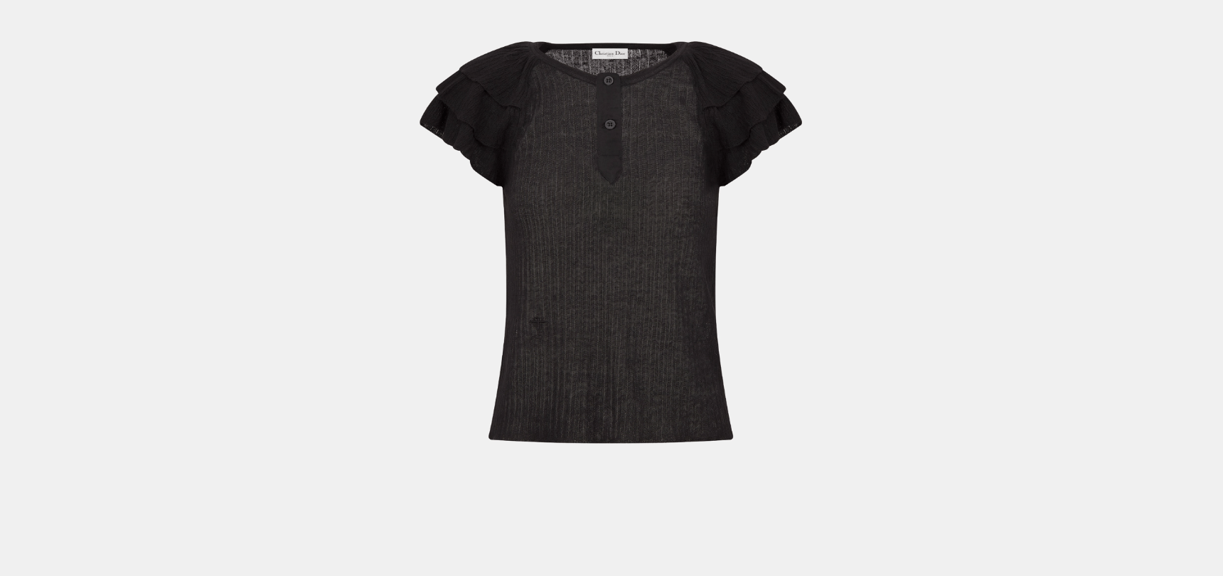 o1w1db10624 Frilled Top in Black