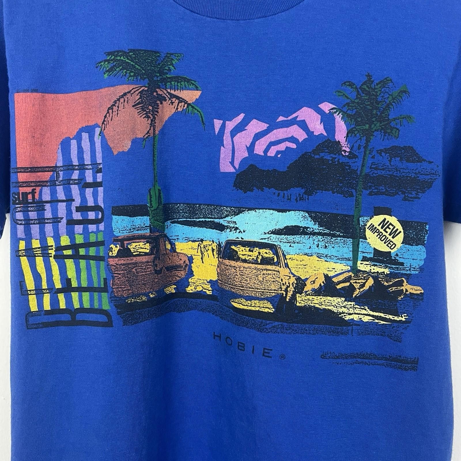 Other Vintage 80s Hobie Brand California Surf Blue T Shirt Medium Size US M / EU 48-50 / 2 - 2 Thumbnail