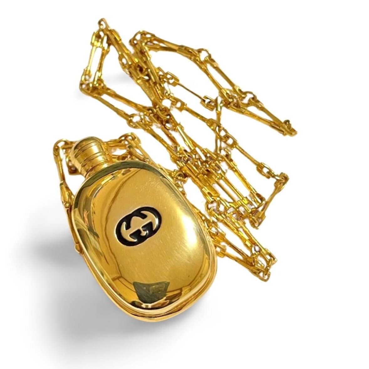 Gucci Vintage Gucci golden perfume bottle necklace with logo mark Size ONE SIZE - 1 Thumbnail