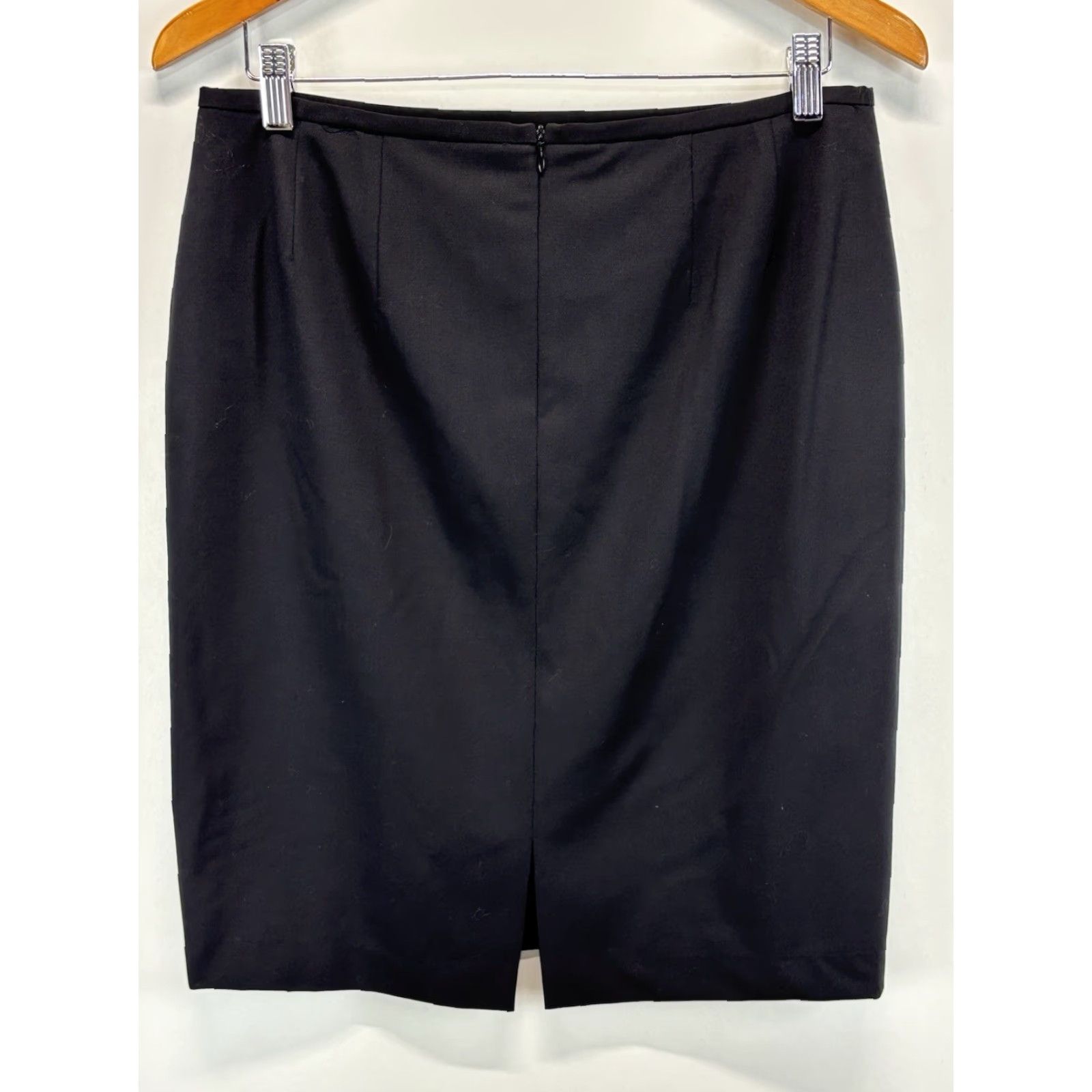 Vintage Lafayette 148 Women's Pencil Skirt In Black Wool 10 Career Capsule Skirt Size 32" / US 10 / IT 46 - 3 Thumbnail