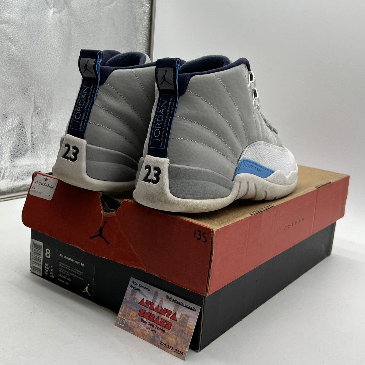 Jordan Brand Air Jordan 12 grey university blue Size US 8 / EU 41 - 5 Thumbnail