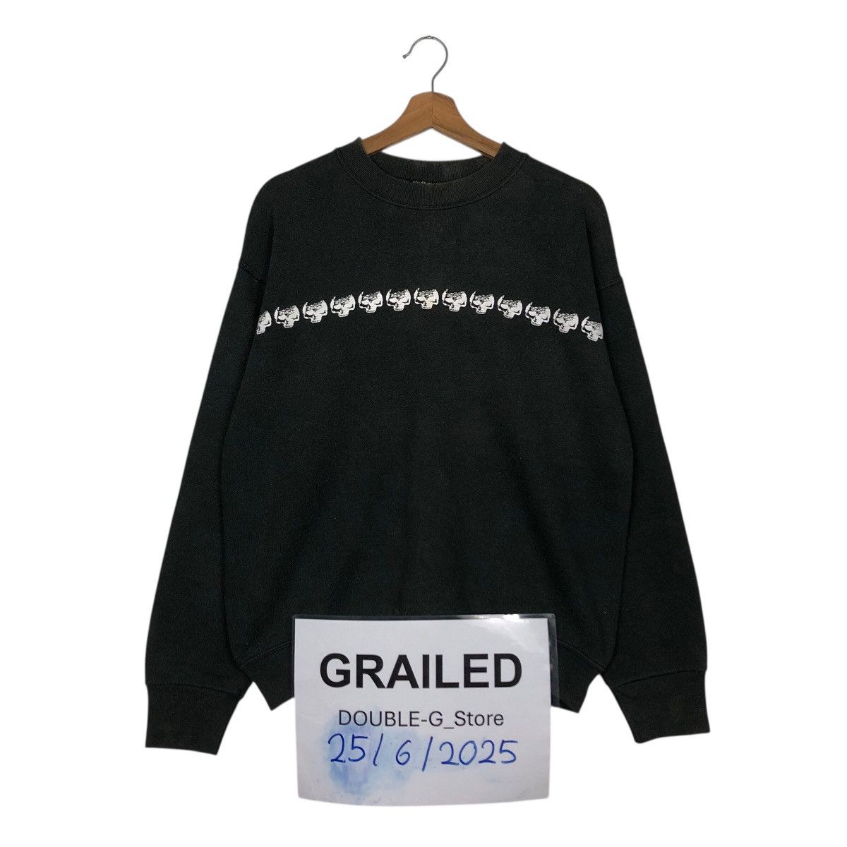 Hysteric Glamour Vintage 90's Sweatshirt FOTL Rich Black Skeleton Full Print Size US M / EU 48-50 / 2 - 1 Thumbnail