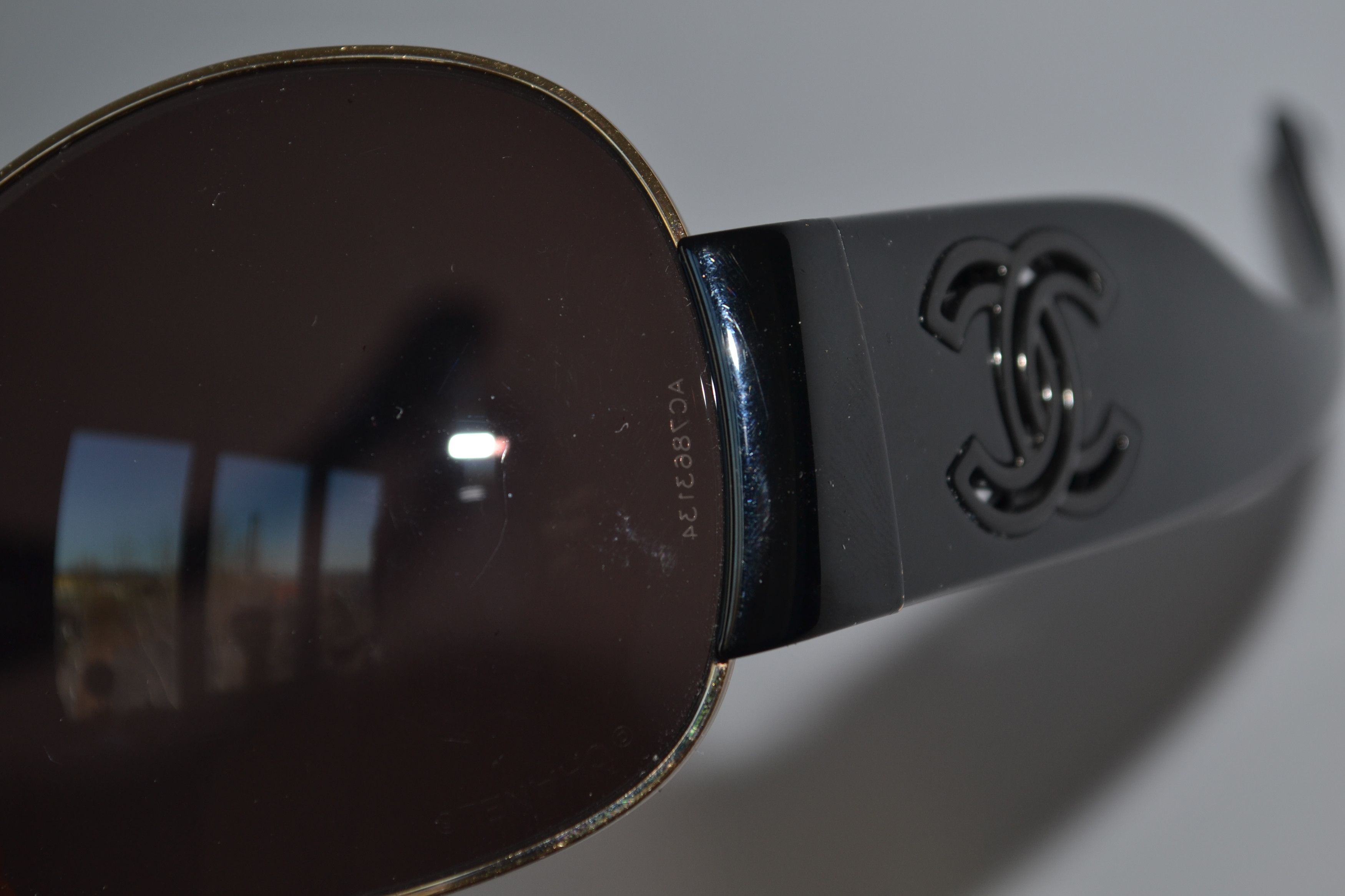 Chanel CHANEL Sunglasses Logo Black CC Glasses 4153 Aviator Gold Size ONE SIZE - 10 Thumbnail