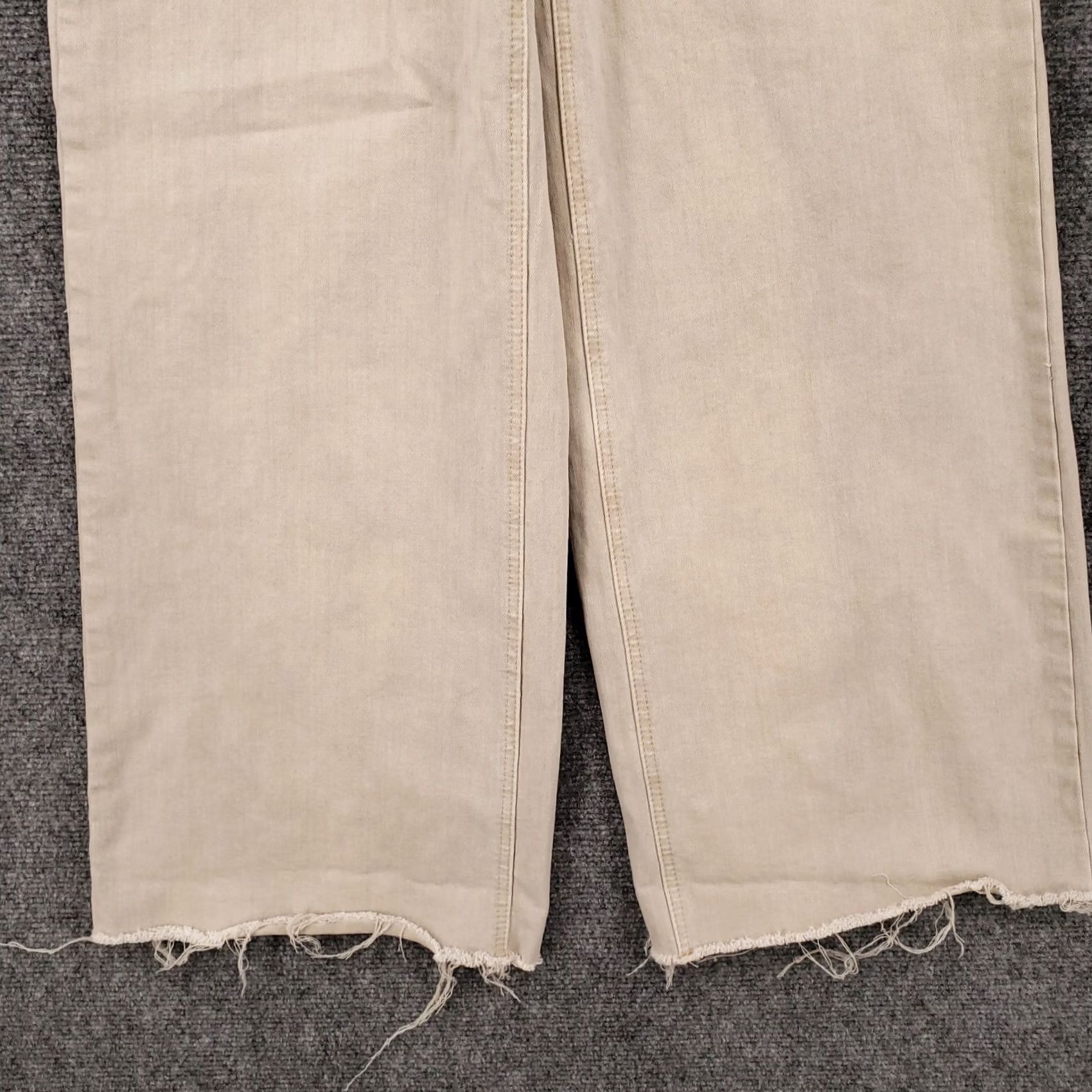 Vintage Oat Beige Wide-Leg High Rise Pants Womens 6 28 Flat Front Zip Fly Cotton Blend Spandex Size 28" / US 6 / IT 42 - 4 Thumbnail