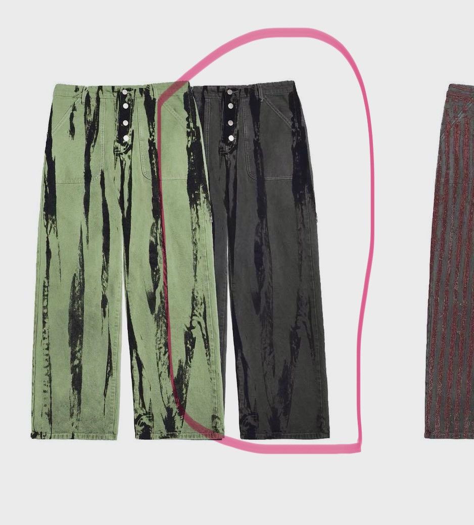 Basketcase Gallery bleach black distressed fatigue pants 36