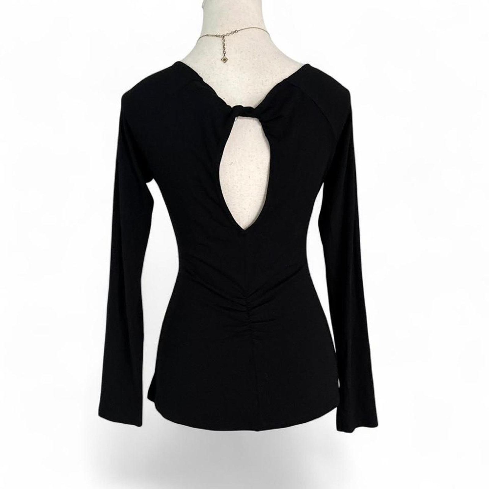 Other Cache black long sleeve top twist front open back. Size M Size M / US 6-8 / IT 42-44 - 2 Thumbnail