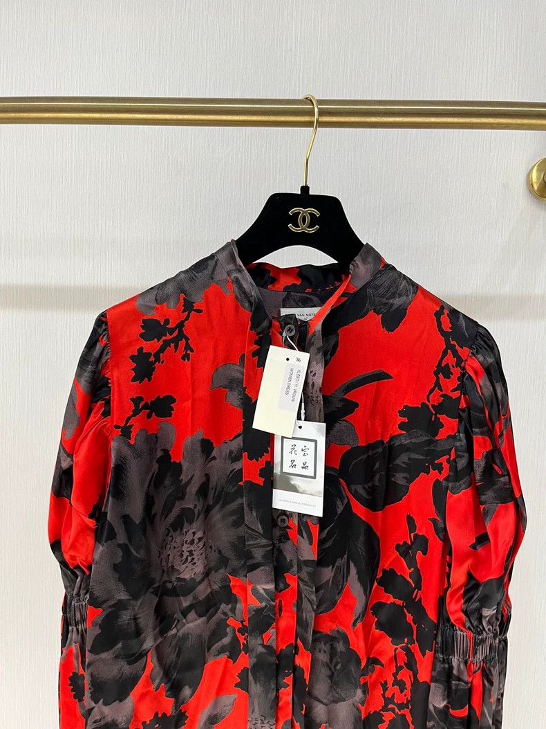 Dries Van Noten DRIES VAN NOTEN size:36 Red and black printed long-sleeved Size XS / US 0-2 / IT 36-38 - 3 Thumbnail