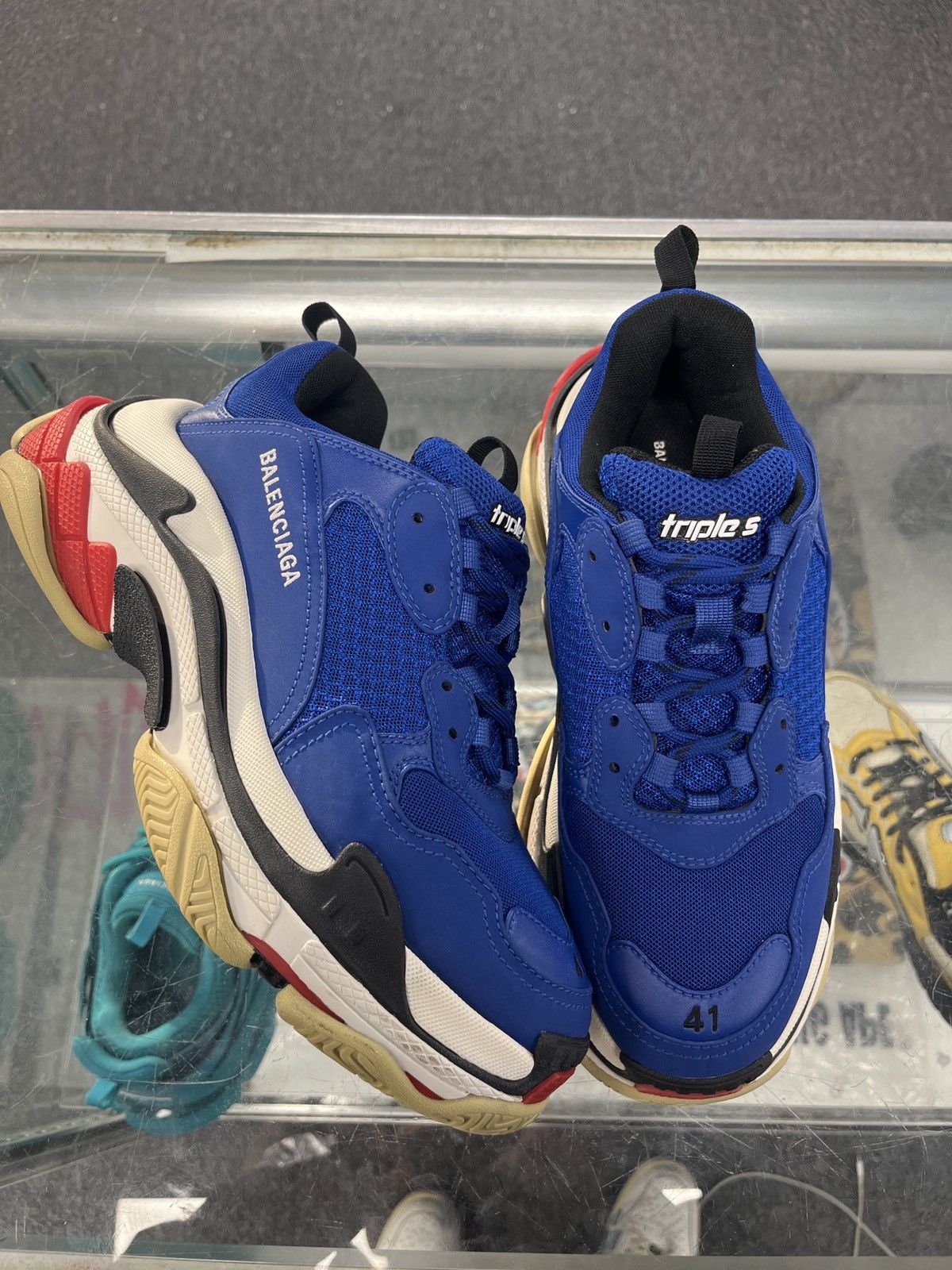 Balenciaga Triple S Sneaker Blue Red | Grailed
