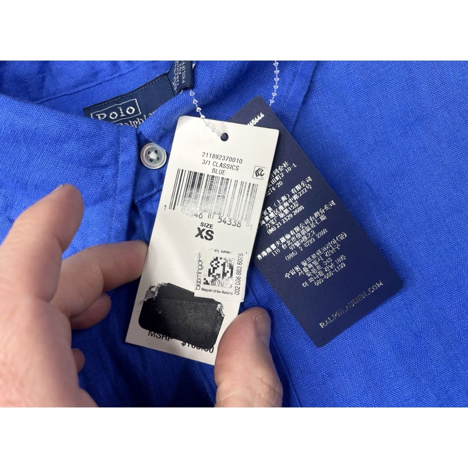 Polo Ralph Lauren VINTAGE Polo Ralph Lauren Blue Linen Button-Up Shirt Long Sleeve Men’s XS Size US XS / EU 42 / 0 - 5 Thumbnail