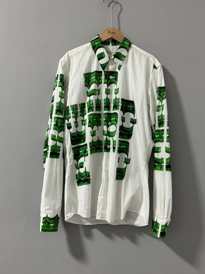 Dries Van Noten DRIES VAN NOTEN New green printed long-sleeved shirt Size US S / EU 44-46 / 1 - 3 Thumbnail