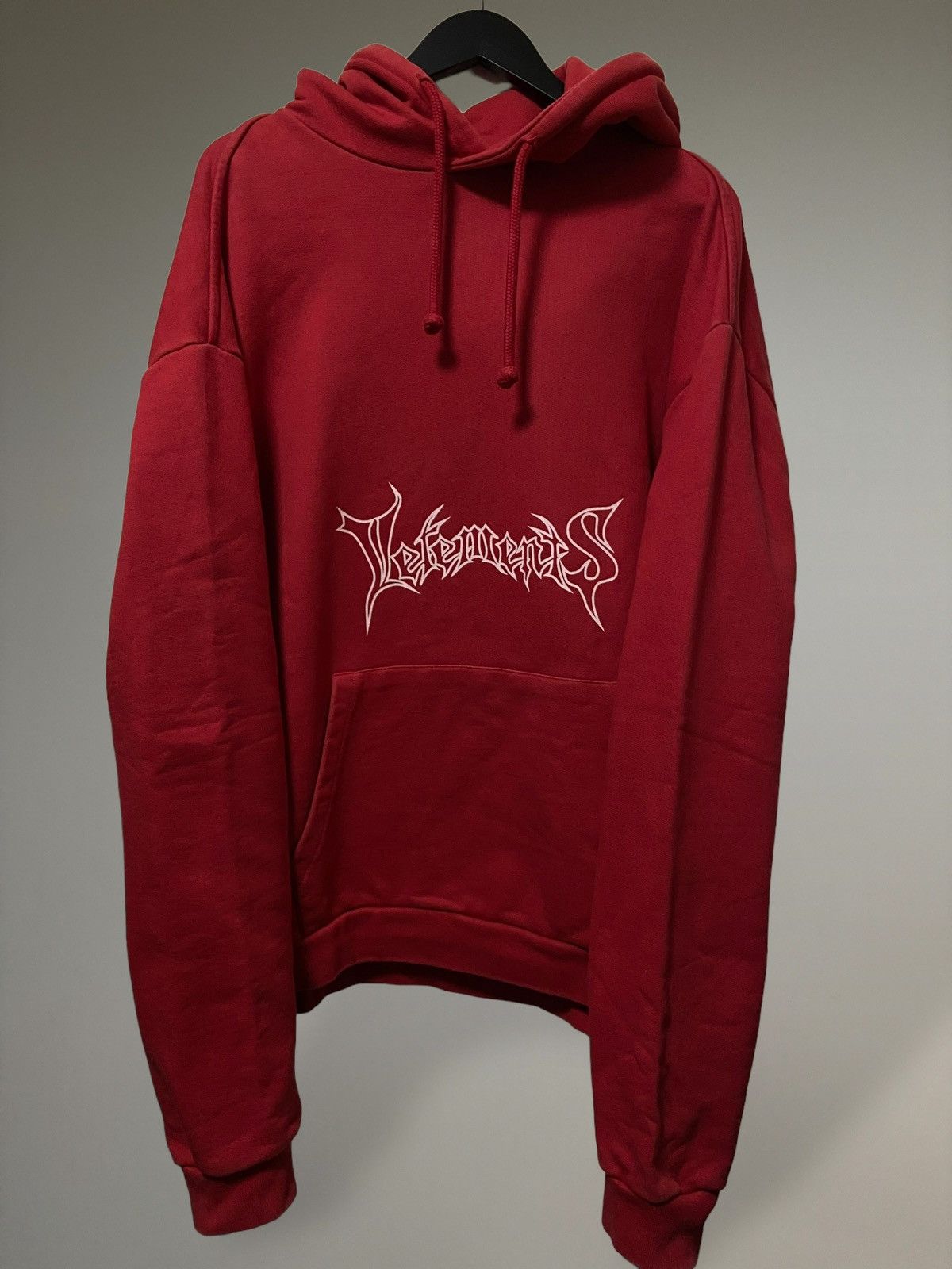 Image of Vetements OG Metal Hoodie Seoul Exclusive in Red, Men's (Size Small)