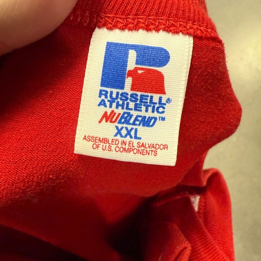 Russell Athletic Vintage Russell XXL Red Henley Jersey Tee Faded Distressed Size US XXL / EU 58 / 5 - 4 Thumbnail
