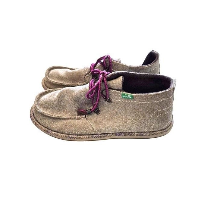 Sanuk Sanuk Womens Shaka Lite 2 Natural Canvas Shoes Laofers Shoes Size US 6 / IT 36 - 1 Thumbnail