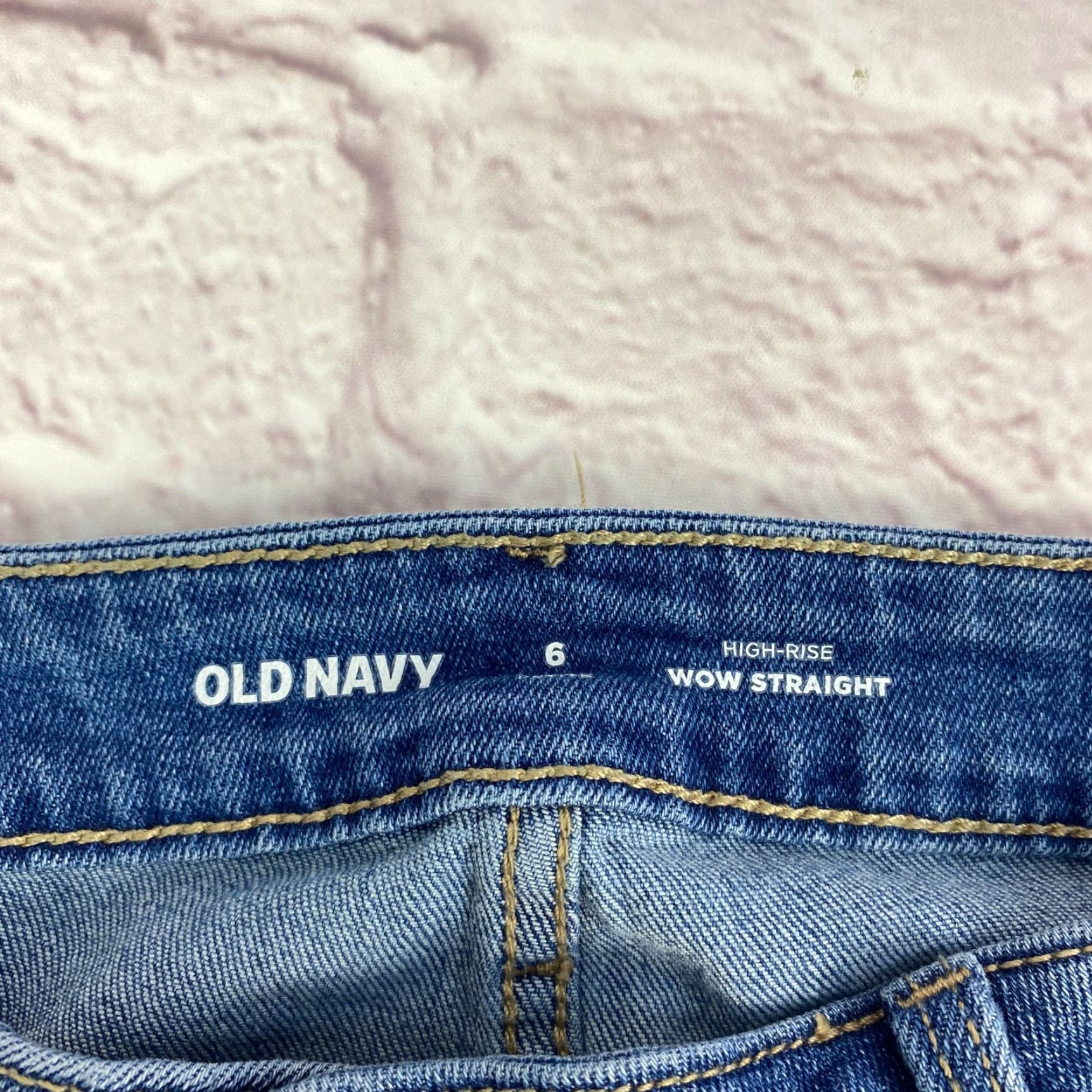 Old Navy VINTAGE Old Navy Women Jeans Wow Straight High Rise Size 6 Petite Distressed Raw Hem Size 28" / US 6 / IT 42 - 4 Thumbnail