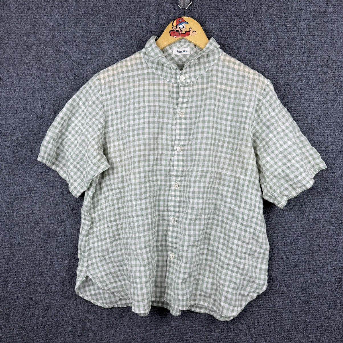 Issey Miyake Plantation (A-net) Gingham Seersucker Stand Collar Shirt Size US M / EU 48-50 / 2 - 1 Thumbnail