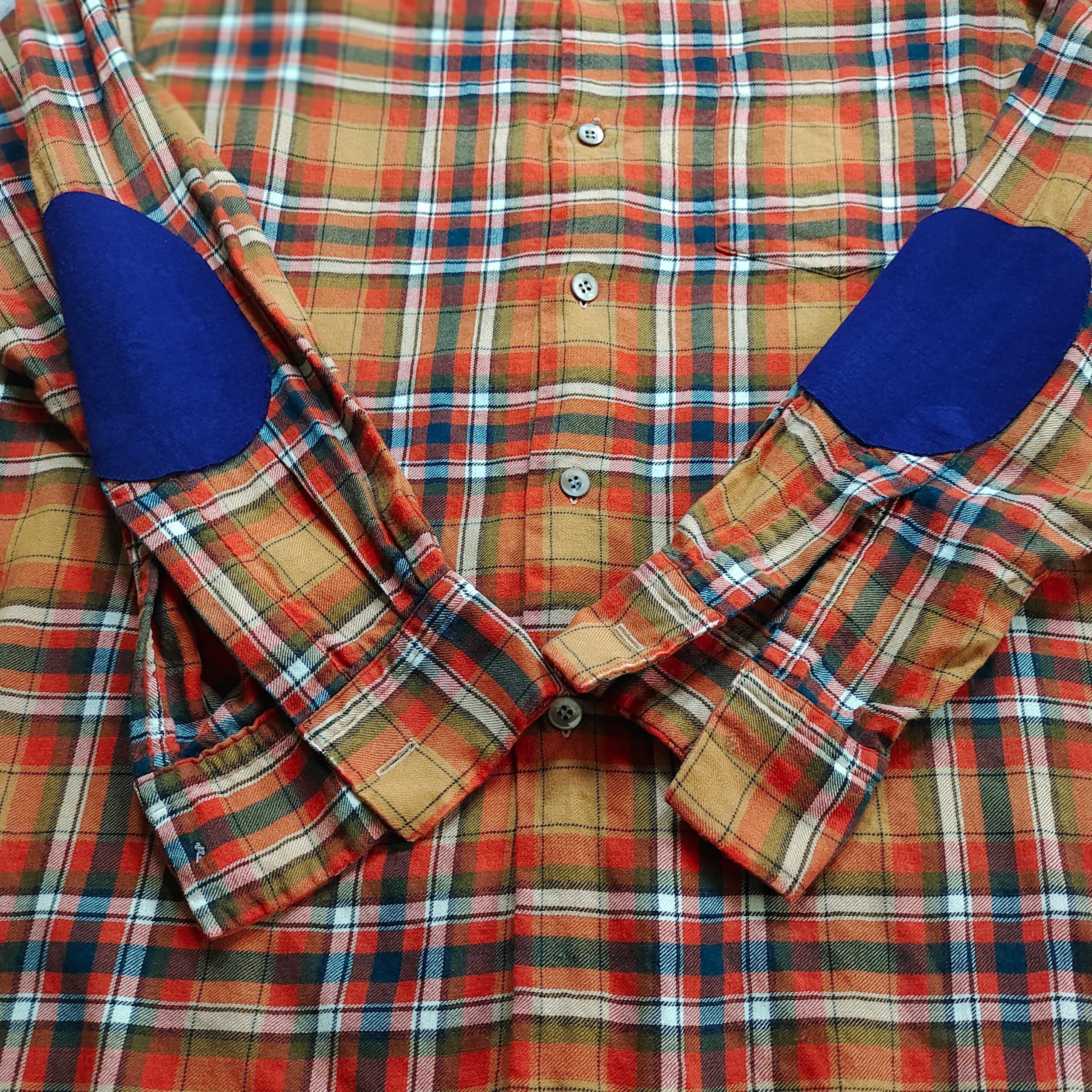 Japanese Brand Vintage 1970s Wakamatsu Yokohama Custom Orange Plaid Flannel Size US XL / EU 56 / 4 - 8 Thumbnail