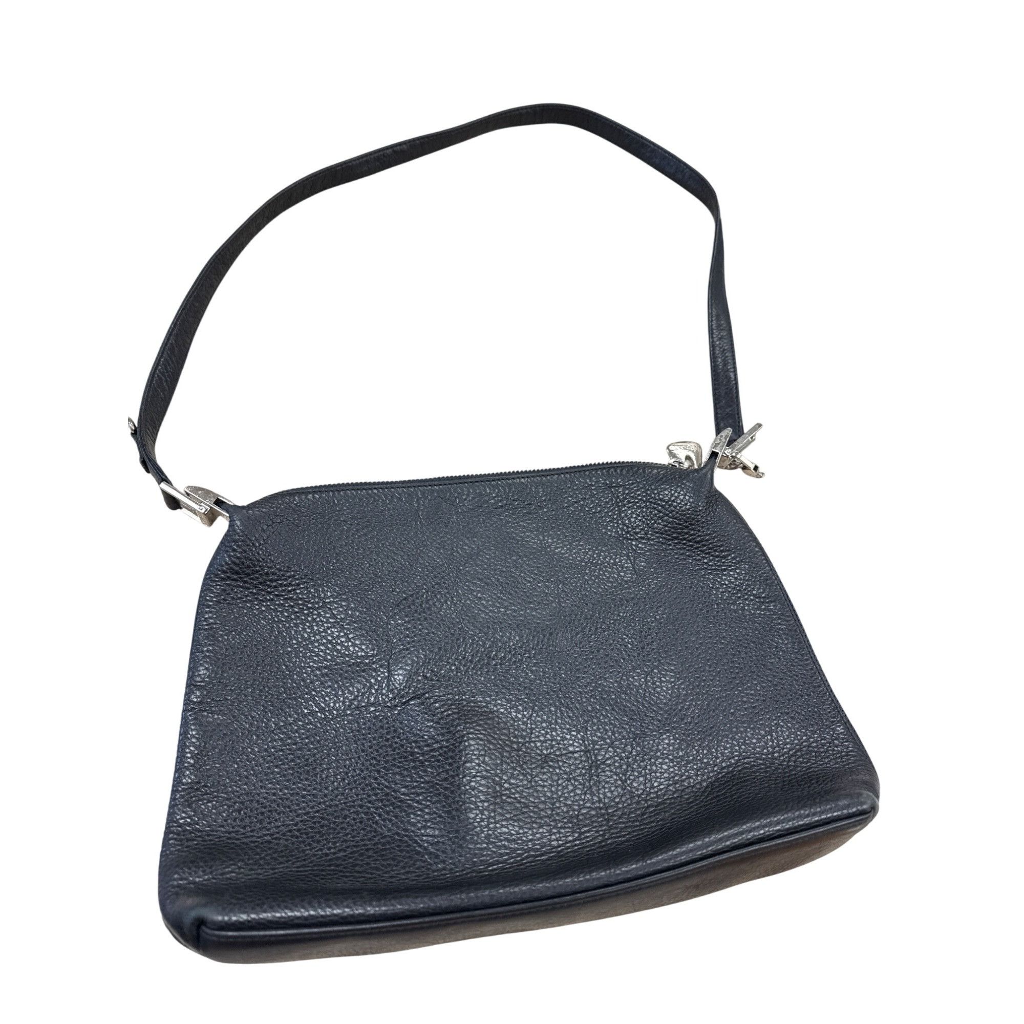 Monet Monet Womens Black Pebbled Leather Shoulder Bag 9x12 Inches Size ONE SIZE - 9 Thumbnail