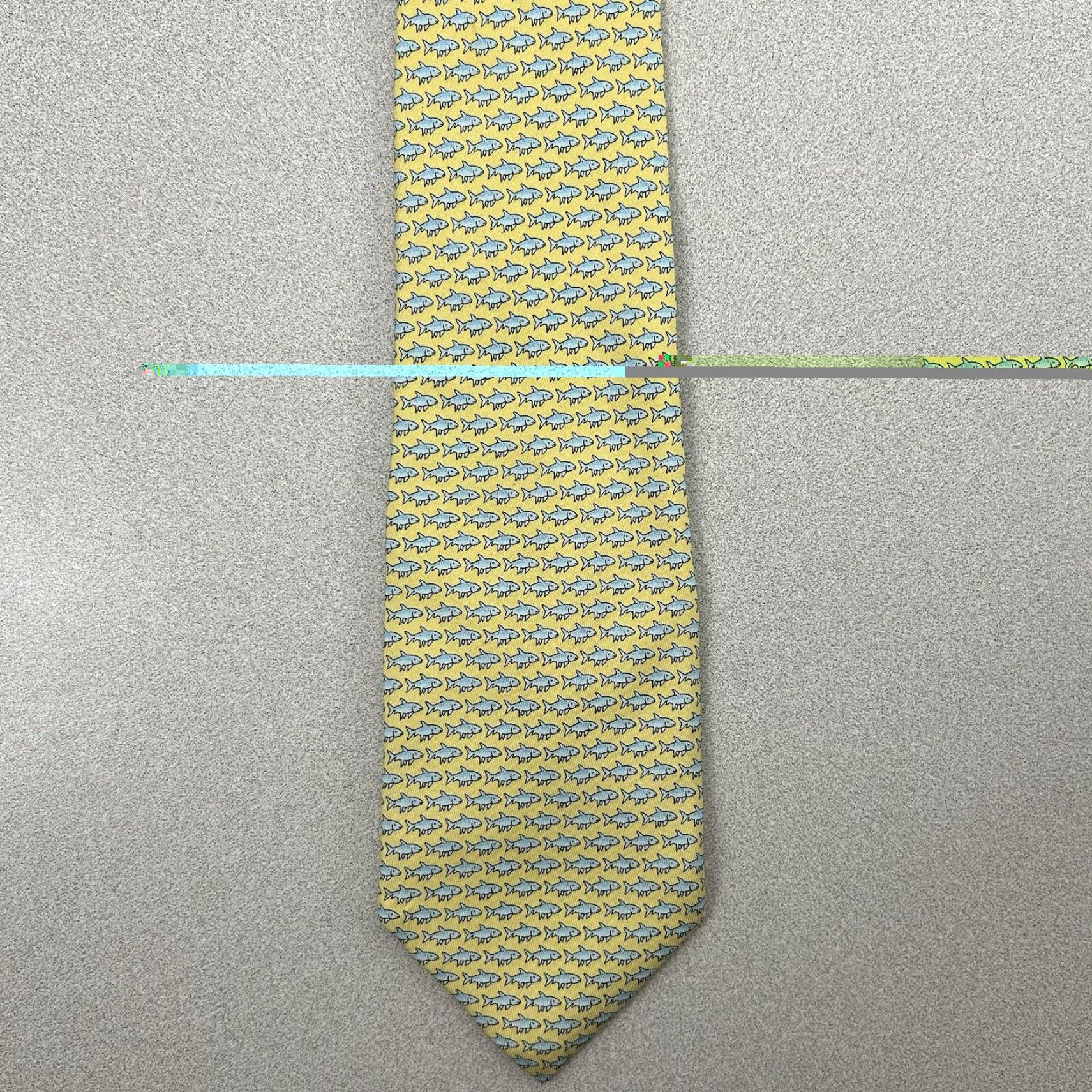 Vineyard Vines Vineyard Vines Bonefish Fish Yellow Necktie 100% Silk Hand Picked Tie Men's 64” Silk Necktie Size ONE SIZE - 2 Thumbnail