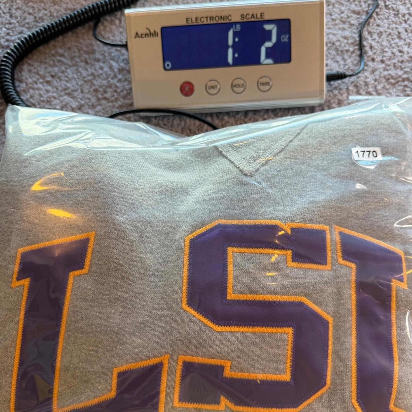 Russell Athletic LSU Tigers Crewneck Sweatshirt Mens XL Gray Dri-Power Fleece Size US XL / EU 56 / 4 - 10 Thumbnail