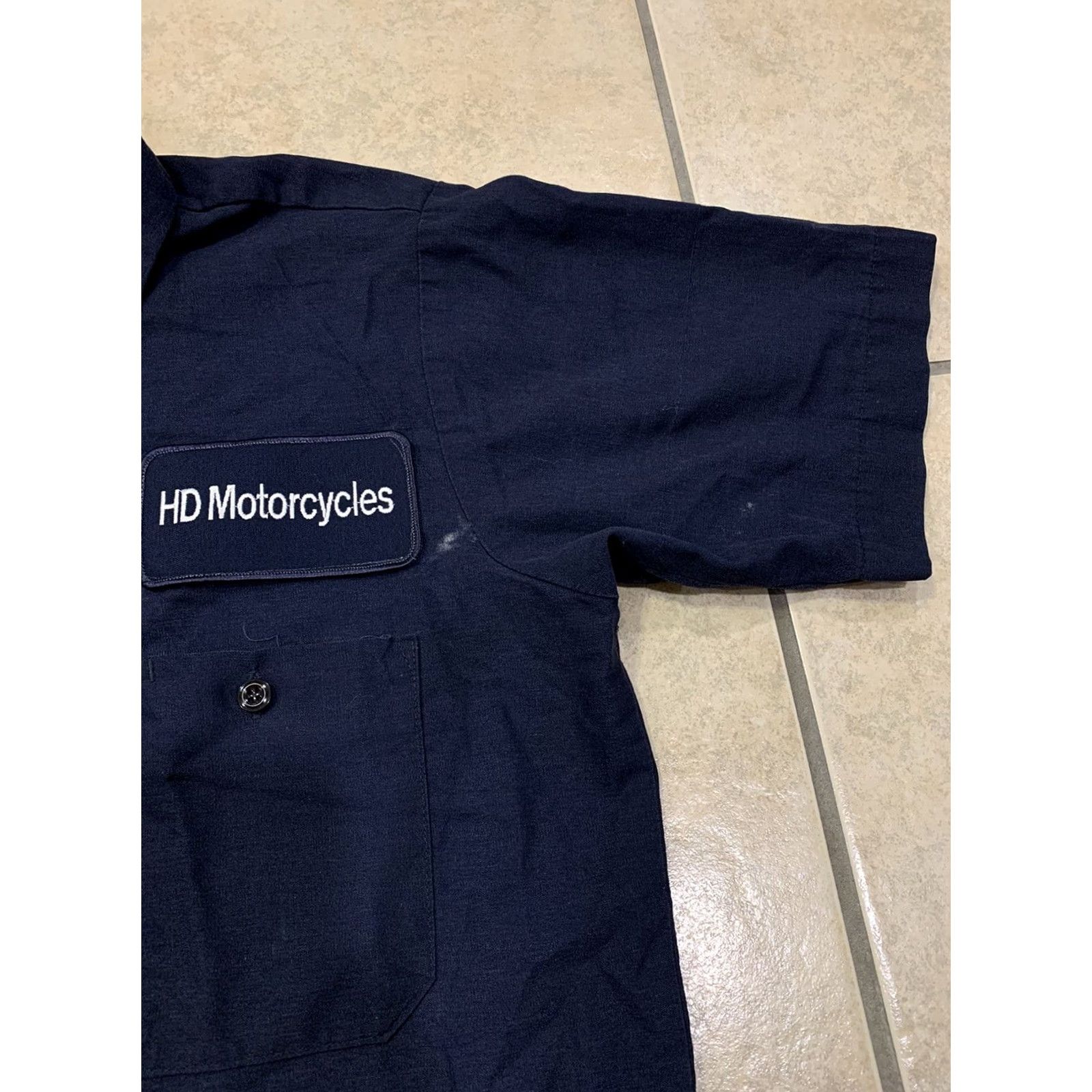 Harley Davidson VINTAGE not applicable; Original title to be used: Men's Small UniFirst Navy Harley Davidson Motorcycles Mechanic Work Shirt Size US S / EU 44-46 / 1 - 6 Thumbnail