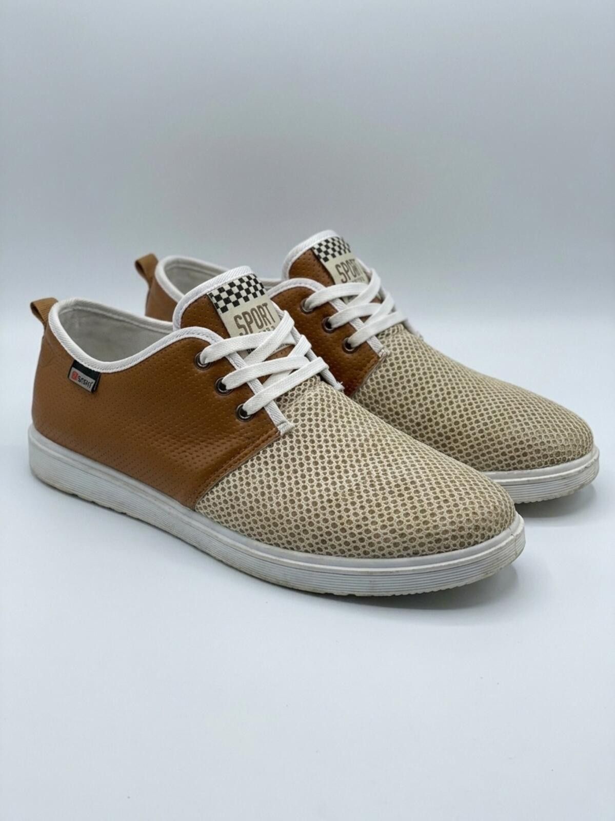 Sports Specialties Sporto Men's Tan & Beige Mesh Boat Shoes Size US 9.5 / EU 42-43 - 1 Thumbnail