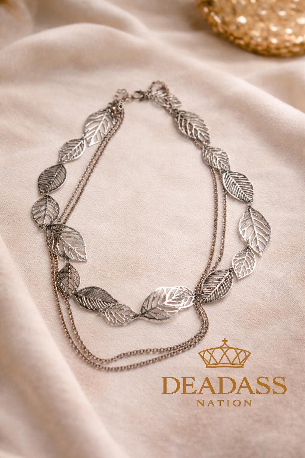 Other Deadass Nation Silver-Tone Leaf Layered Statement Necklace Size ONE SIZE - 1 Thumbnail