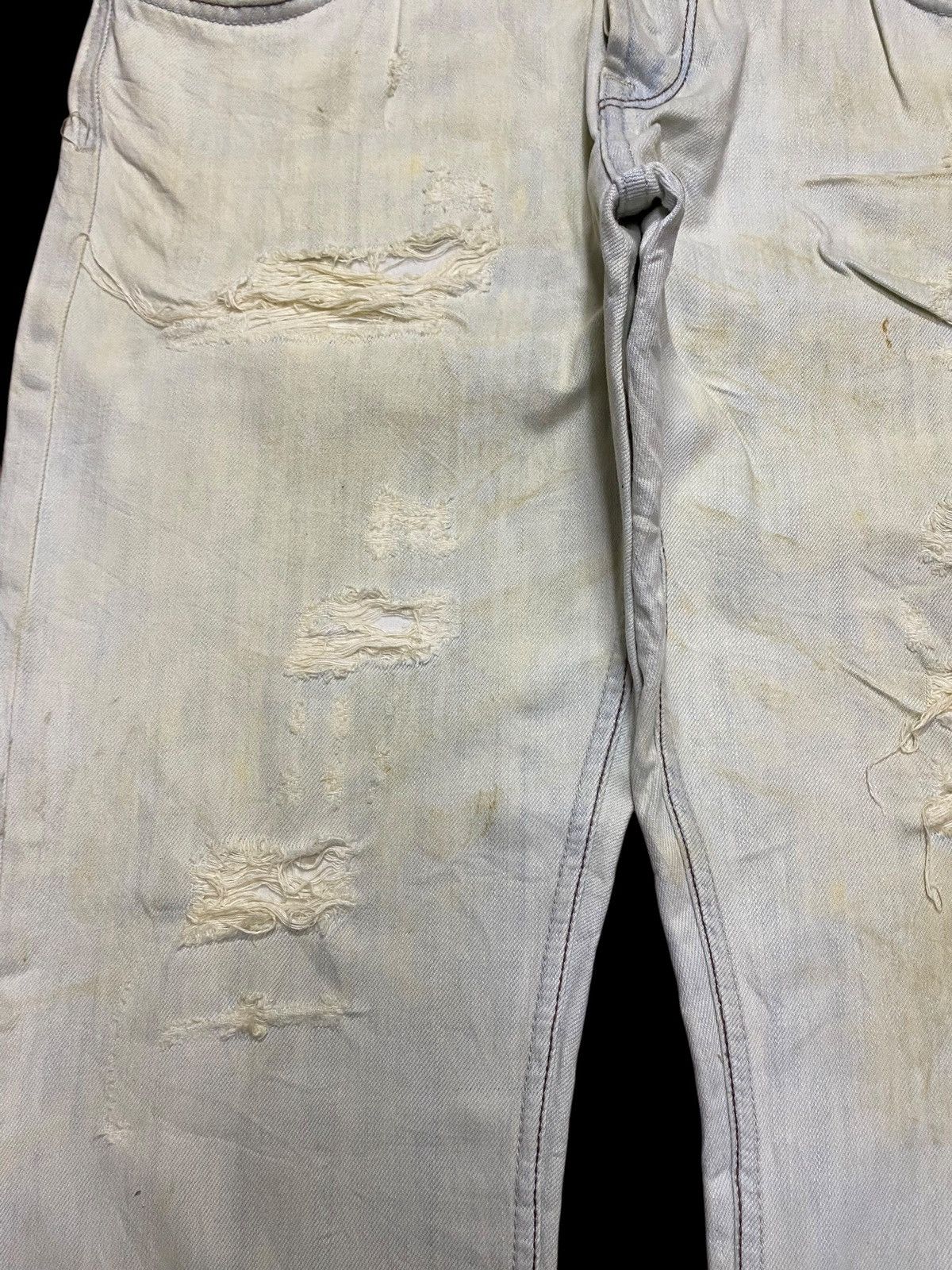 Rhude × Zara Vintage Zara Faded Wash Distressed Loose Jeans Size US 34 / EU 50 - 7 Thumbnail