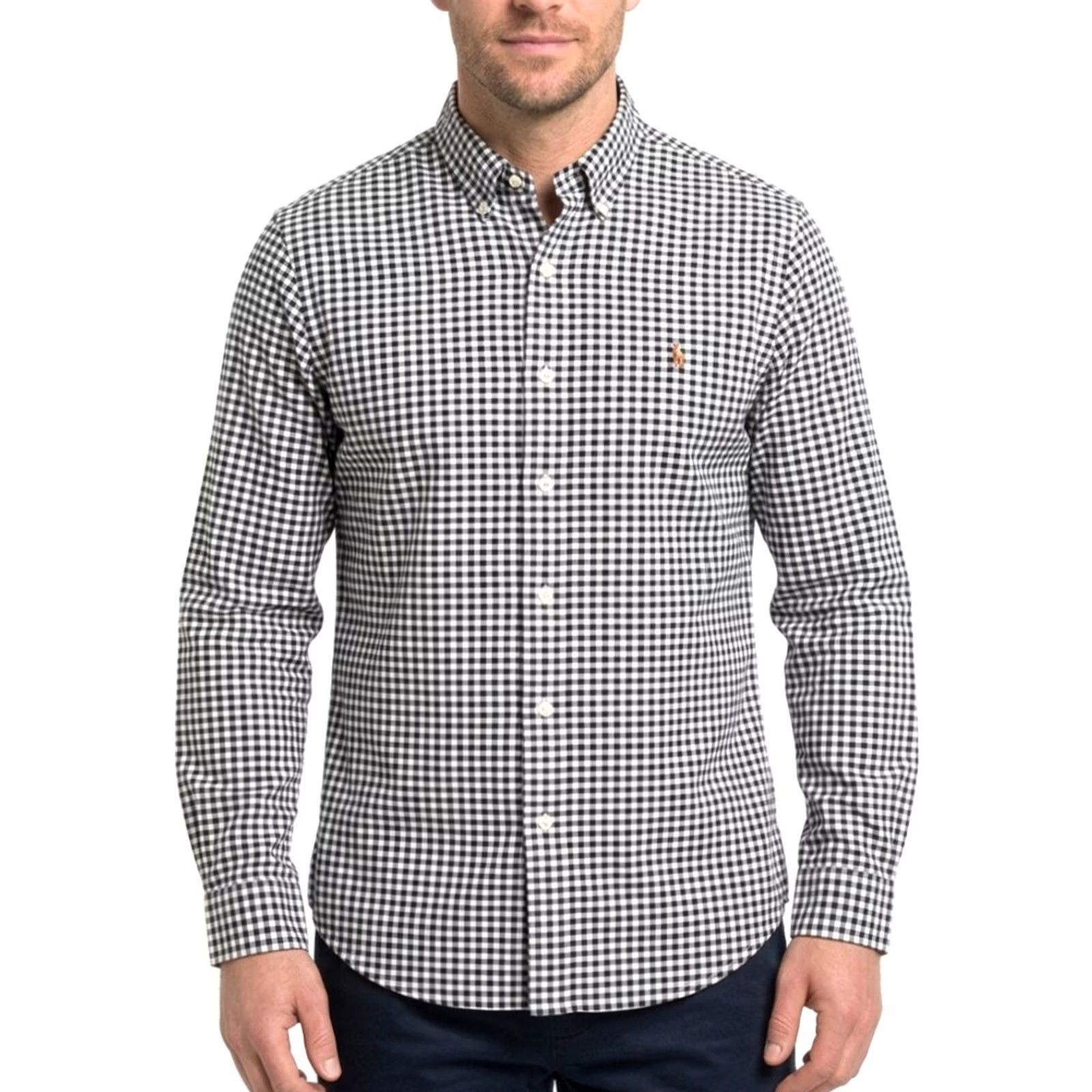 Ralph Lauren RALPH LAUREN Stretch Oxford Shirt Men Size S Slim Fit Long Sleeve Check White Black VR4022 Size US S / EU 44-46 / 1 - 2 Thumbnail