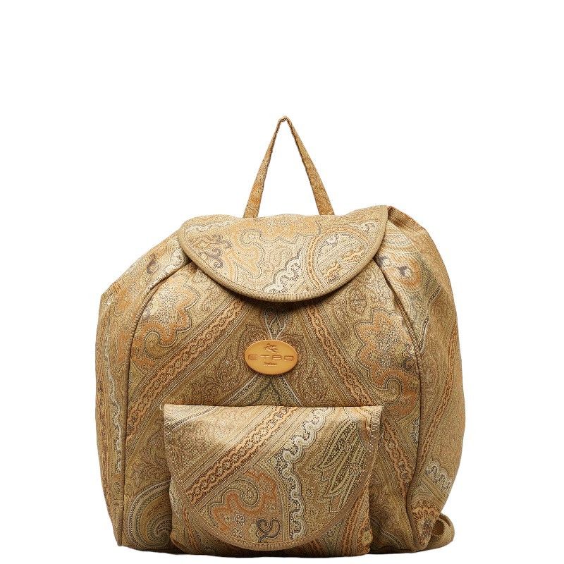 Etro Etro Etro Nylon Paisley Backpack Beige Brown Canvas Backpack in Very Good Condition Size ONE SIZE - 1 Thumbnail