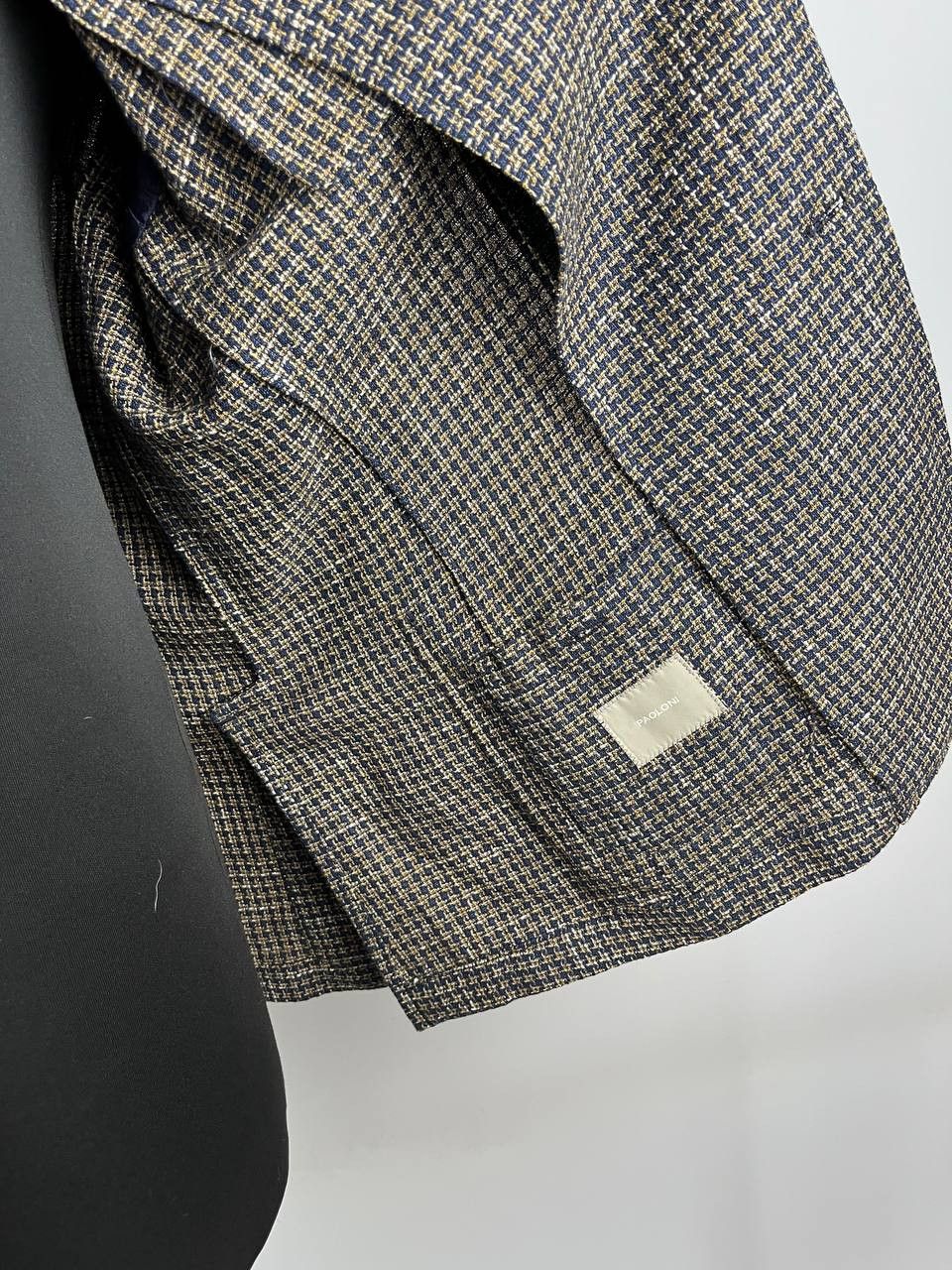 Paoloni Paoloni Italy Men's Cotton Linen Houndstooth Blazer Size 54 Size US XL / EU 56 / 4 - 8 Thumbnail