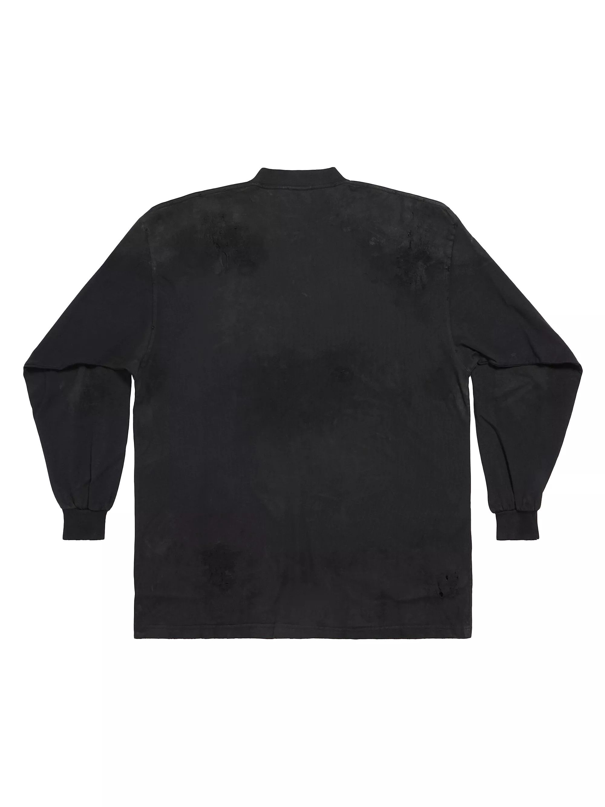 Balenciaga o1w1db10425 Skater Long Sleeve T- Shirt Oversized in Black Size US L / EU 52-54 / 3 - 2 Thumbnail